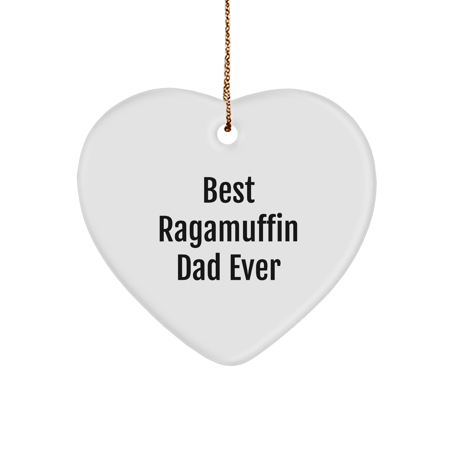 Ragamuffin Cat Lovers' Heart Ornament, Gifts from Best Dads Ever, 'Best Ragamuffin Dad Ever' Christmas Unique Gifts for Ragamuffin Cat Owners - Image 1
