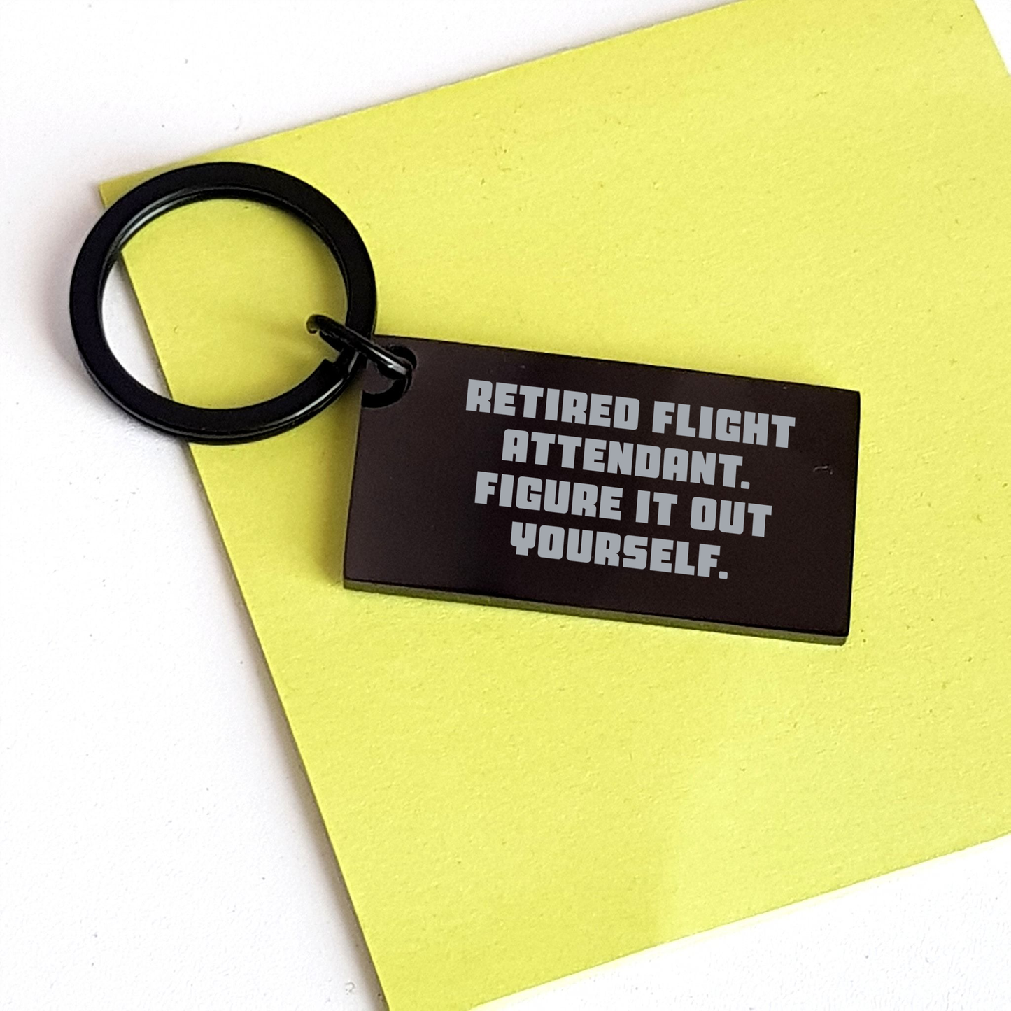 Funny Flight Attendant Gifts Keychain, Gifts from Friends and Family for Flight Attendants, Retired Flight Attendant Figure It Out Yourself Quote, Graduation Unique Gifts - Image 3