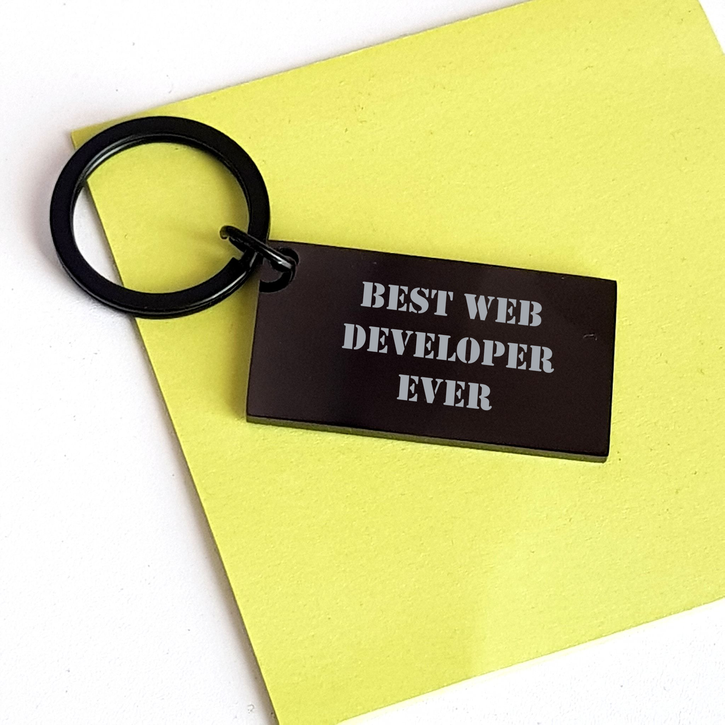 Web Developer Keychain Gifts from Friends, Unique Inspirational Quote, Black Stainless Steel, 1.57 x 0.87 inches, Graduation - Image 3