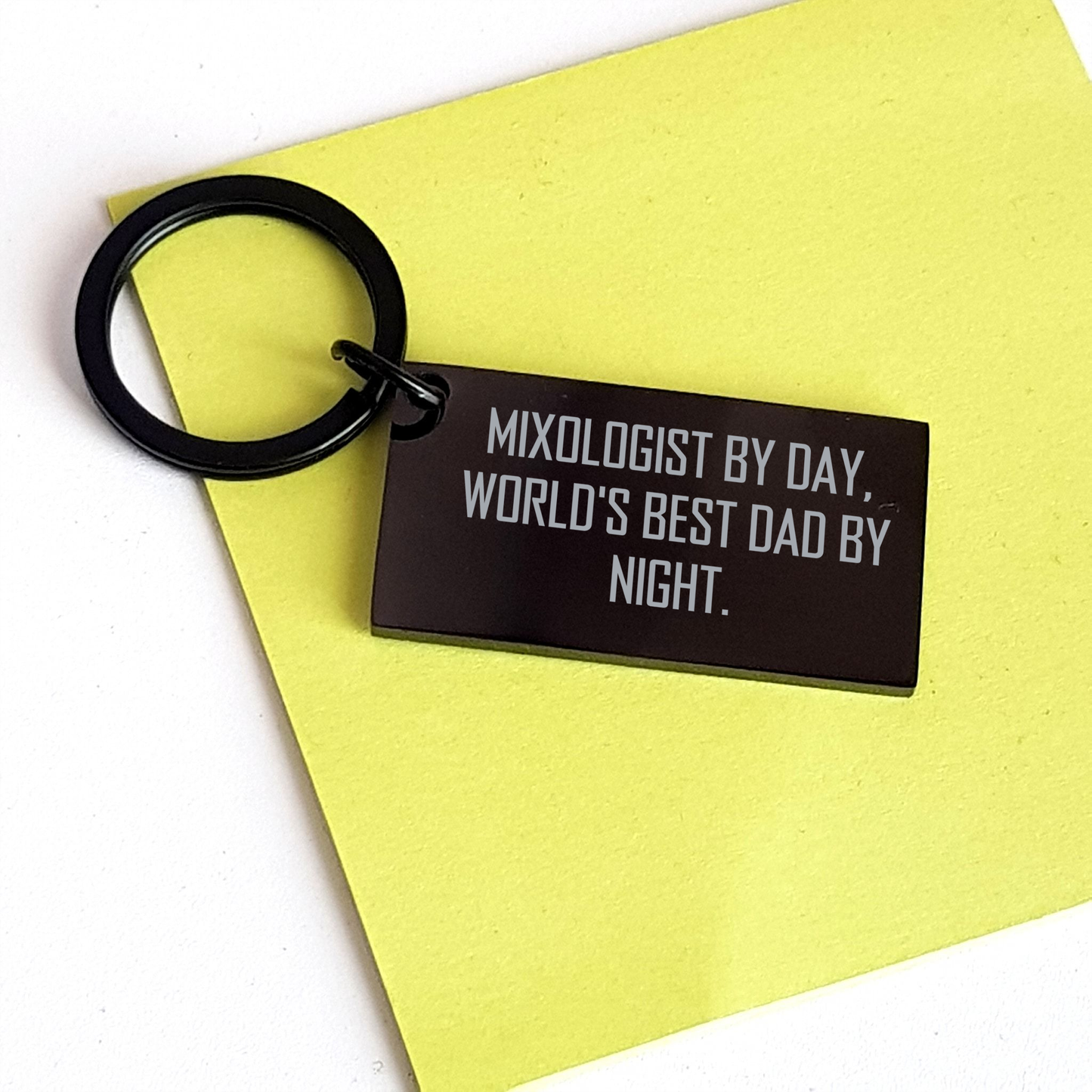 Mixologist Keychain Gifts from Men, Funny Quote Keychain for Father's Day, Unique Gifts for World's Best Dad - Image 3
