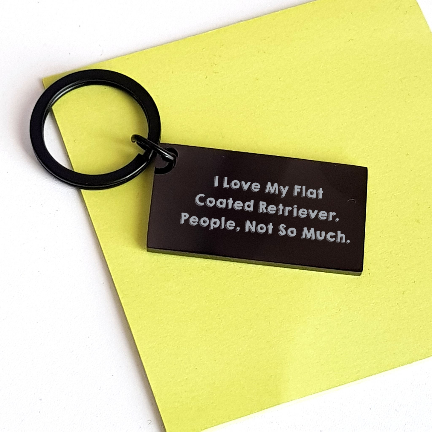 Funny Flat Coated Retriever Dog Keychain Gifts for Men from Dad - 'I Love My Flat Coated Retriever. People, Not So Much.' Keychain for Father's Day - Image 3