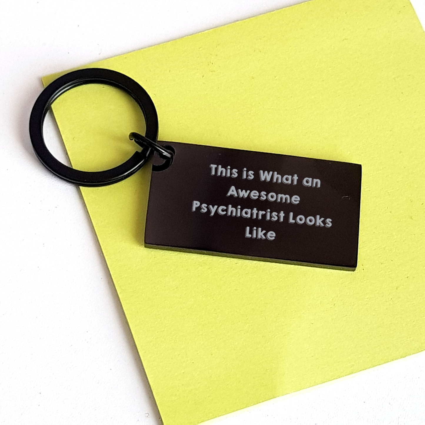 Funny Psychiatrist Keychain Gifts for Men from Family - 'This Is What An Awesome Psychiatrist Looks Like' Engraved Keychain for Father's Day - Image 3