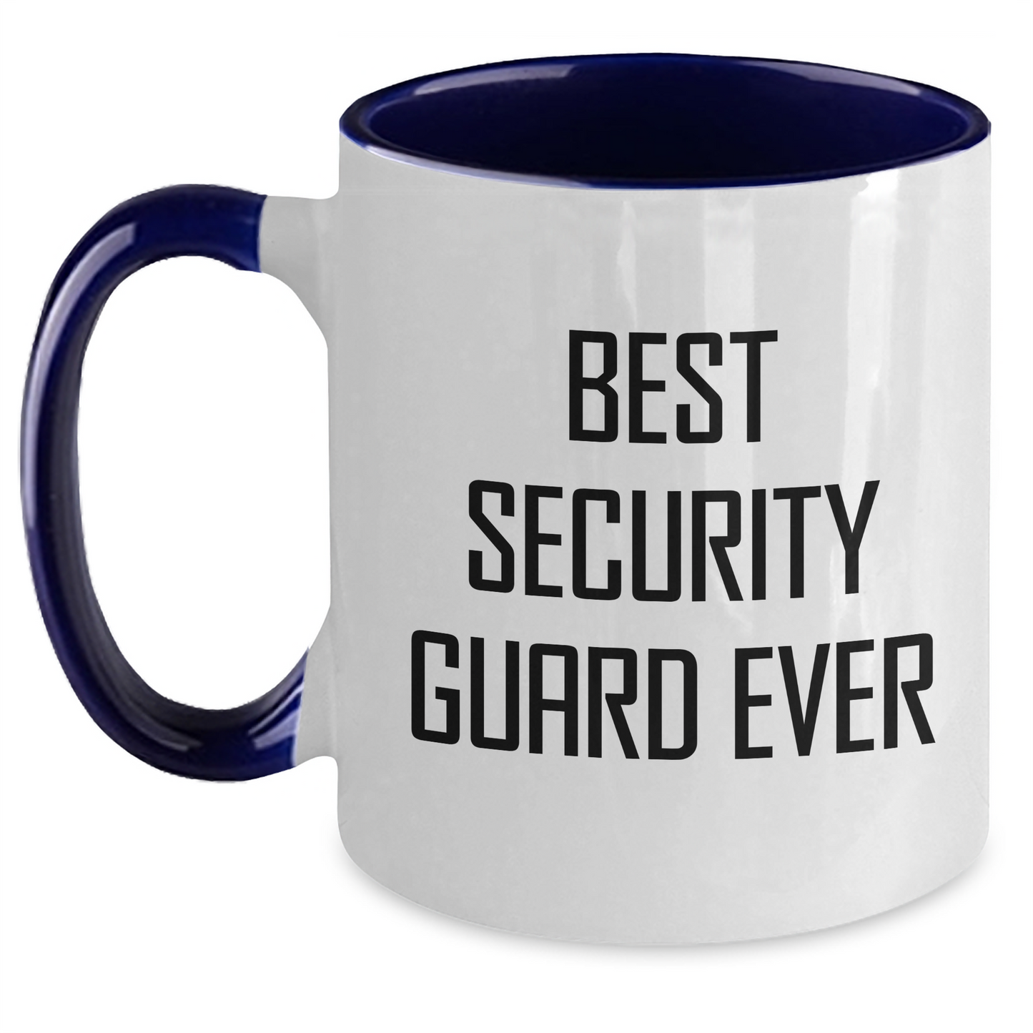 Funny Security Guard Gifts - Best Security Guard Ever Two Tone Coffee Mug, Gifts from Family, Friends, Coworkers for Graduation, 11oz Ceramic Microwave Safe Mug - Main