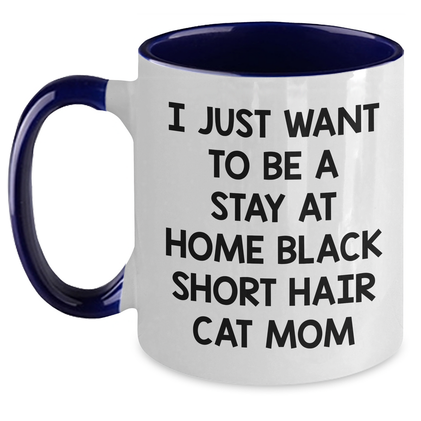 Funny Black Short Hair Cat Mom Graduation Gifts from Friends, Two Tone Coffee Mug for Her - Main