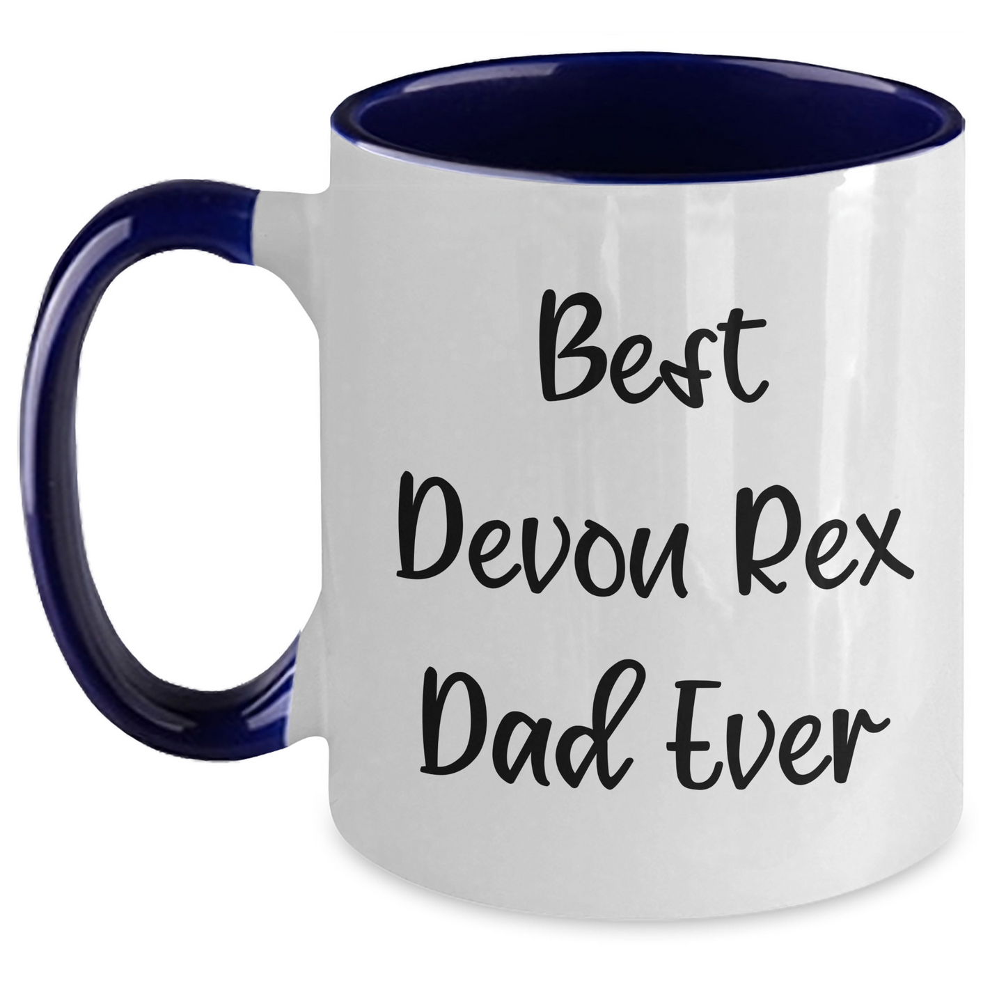 Funny Devon Rex Cat Gifts for Men - Best Dad Ever Two Tone Coffee Mug, Father's Day Unique Gifts from Friends - Main