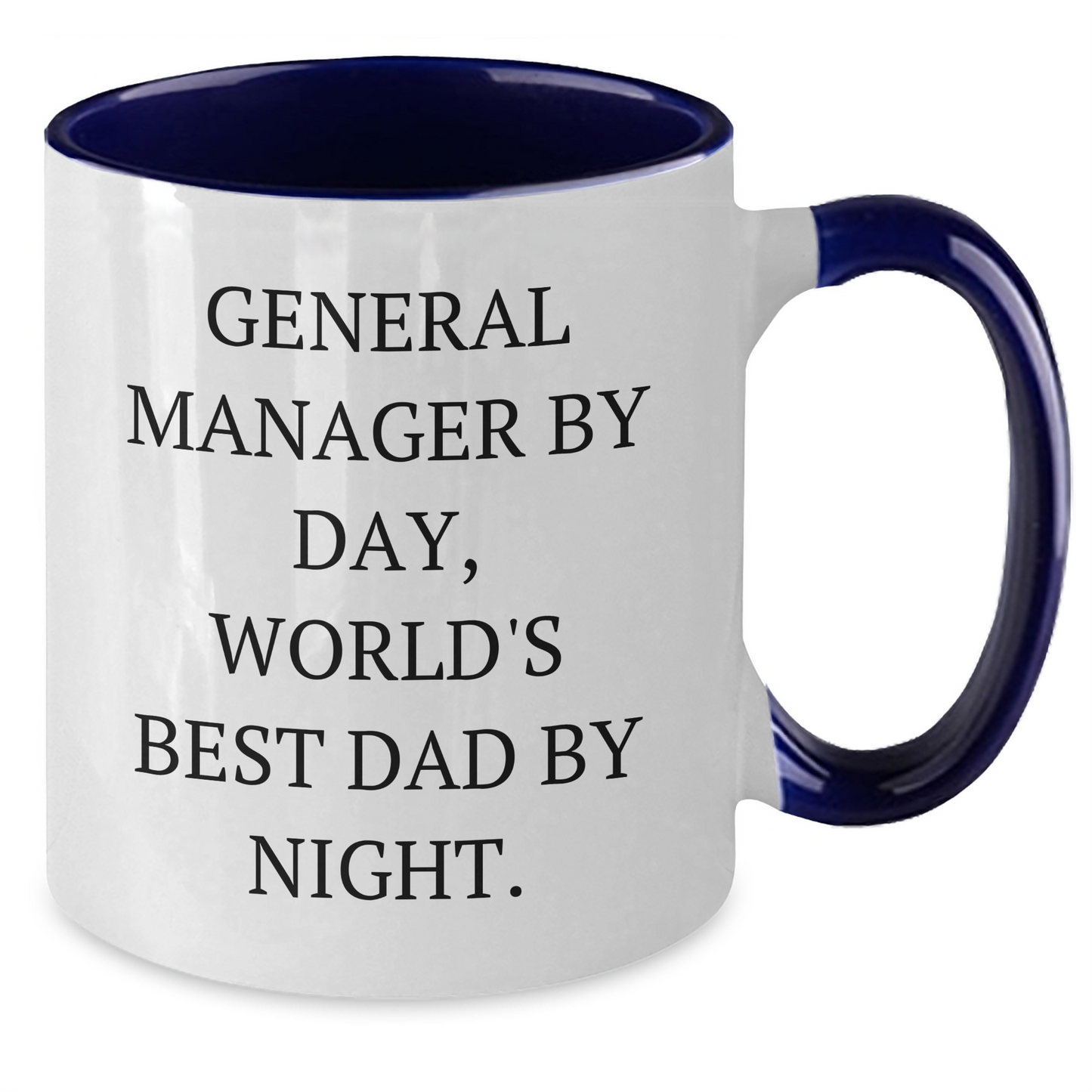 Funny General Manager Gifts from Dad to Be, Two Tone Coffee Mug for World's Best Dad By Night - Father's Day Unique Gifts - Additional