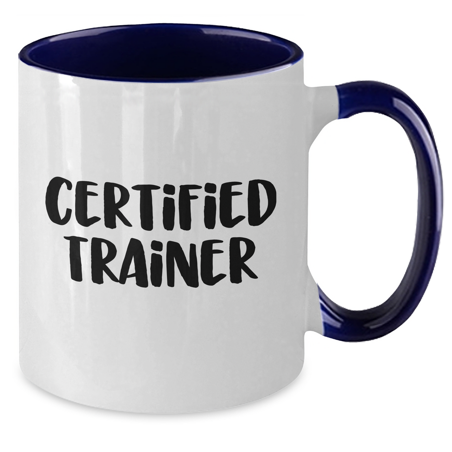 Funny Trainer Gifts from Friends and Family - Unique Two Tone Coffee Mug for Certified Trainers on Father's Day, Black and White, Red and White, Navy and White, and Pink and White - Additional