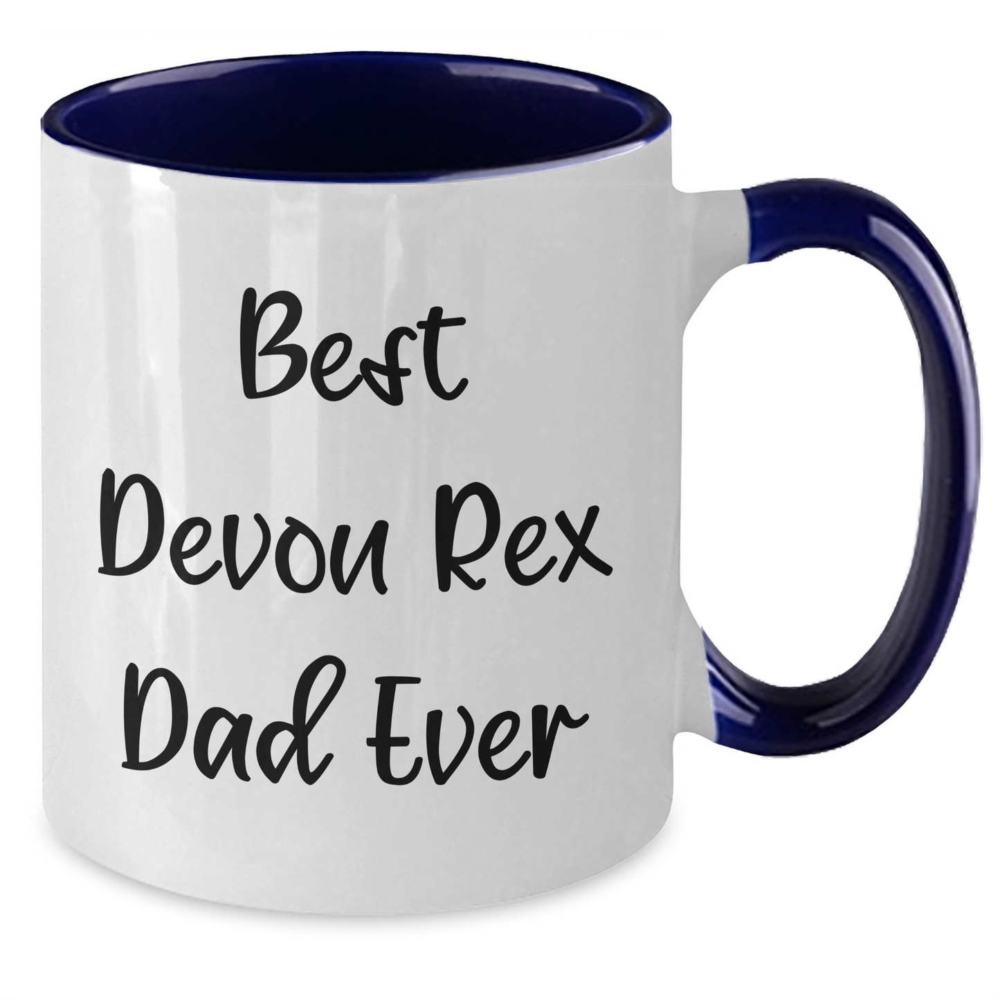 Funny Devon Rex Cat Gifts for Men - Best Dad Ever Two Tone Coffee Mug, Father's Day Unique Gifts from Friends - Additional