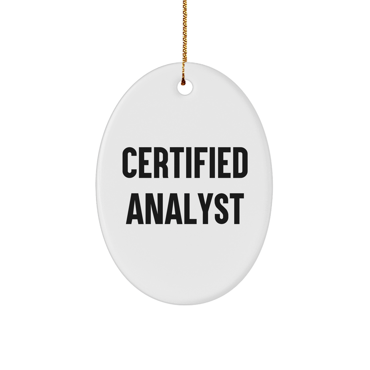 Funny Analyst Gifts, Oval Ornament with Inspirational Certified Analyst Quote, Christmas Unique Gifts from Friends for Coworkers, Oval Ornament for Analysts - Image 1
