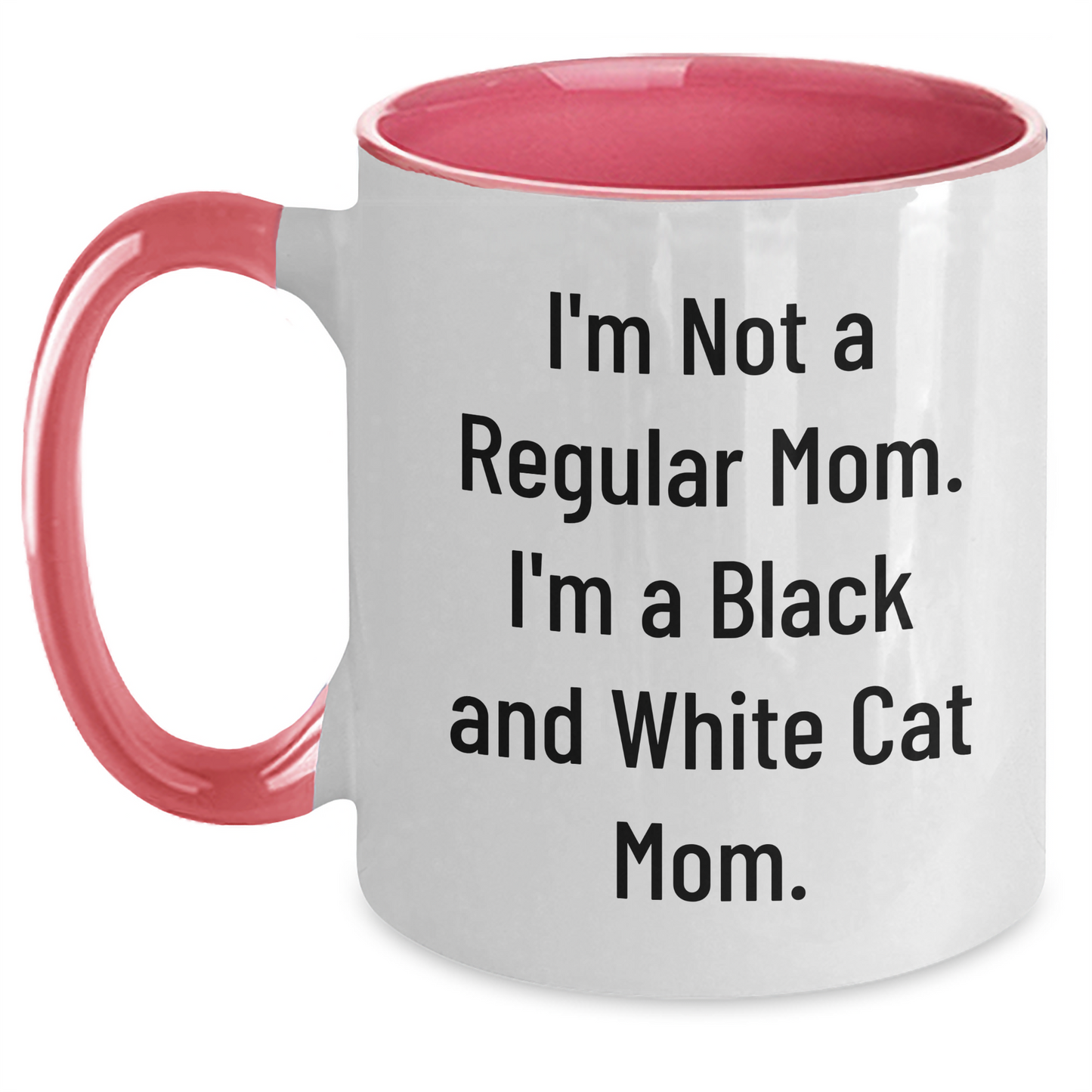Funny Black and White Cat Mom Gifts for Women, Unique Two Tone Coffee Mugs from Mom, Inspirational Graduation Unique Gifts for Coworkers, Friends, Family - Main
