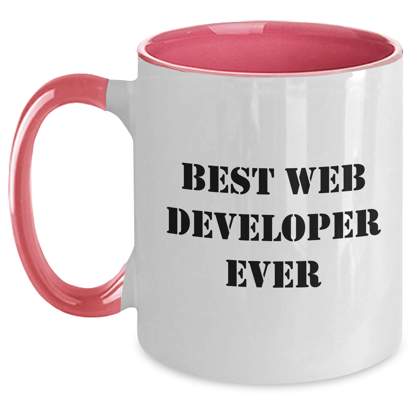 Funny Web Developer Gifts from Friends - Best Web Developer Ever Two Tone Coffee Mug for Graduation, Web Developer Mugs with Inspirational Quote - Main