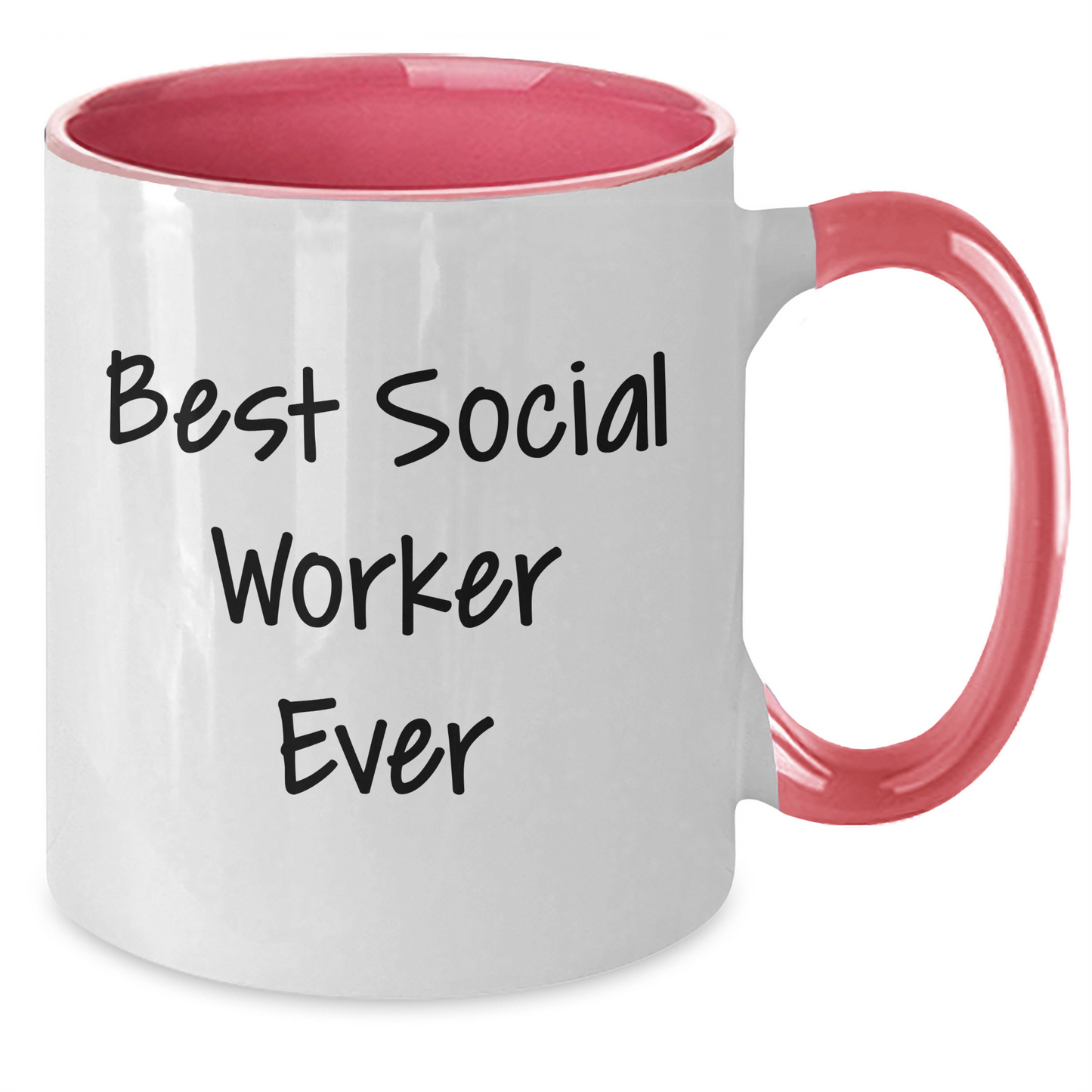 Funny Social Worker Gifts - Best Social Worker Ever Quote Two Tone Coffee Mug, Gifts from Family, Father's Day Unique Presents for Social Worker - Additional
