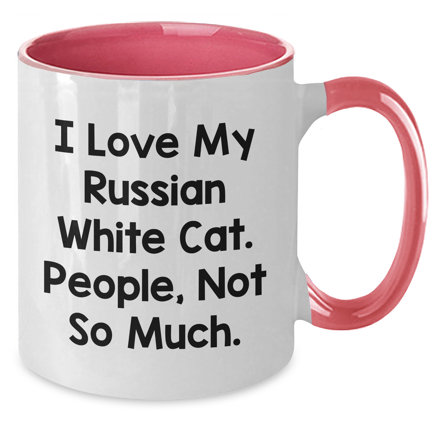 Funny Russian White Cat Lover Gifts from Men to Family - Two Tone Coffee Mug for Father's Day - Additional