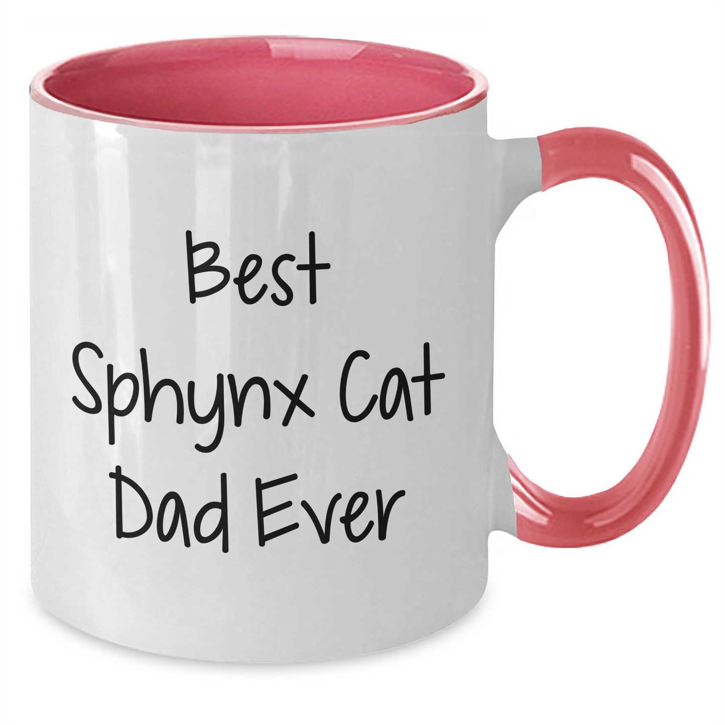Funny Sphynx Cat Dad Gifts from Men to Best Sphynx Cat Dads Ever, Two Tone Coffee Mugs for Father's Day, Gifts for Sphynx Cat Lovers - Black and White, Red and White, Navy and White, Pink and White - Additional