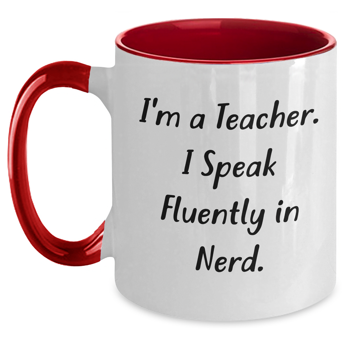 Funny Teacher Gifts - I Speak Fluently In genius., Unique Graduation Teacher Mug, Two Tone Coffee Mug for Men, Women, Friends, Family, Coworkers - Teacher Appreciation, Teacher Retirement - Main