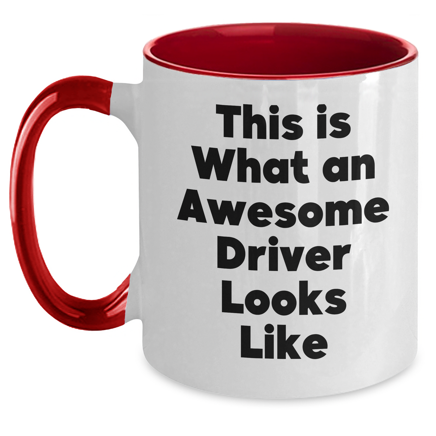 Funny Driver Gifts from Friends - Two Tone Coffee Mug for Driver's Graduation - 'This Is What An Awesome Driver Looks Like' Quote - Main