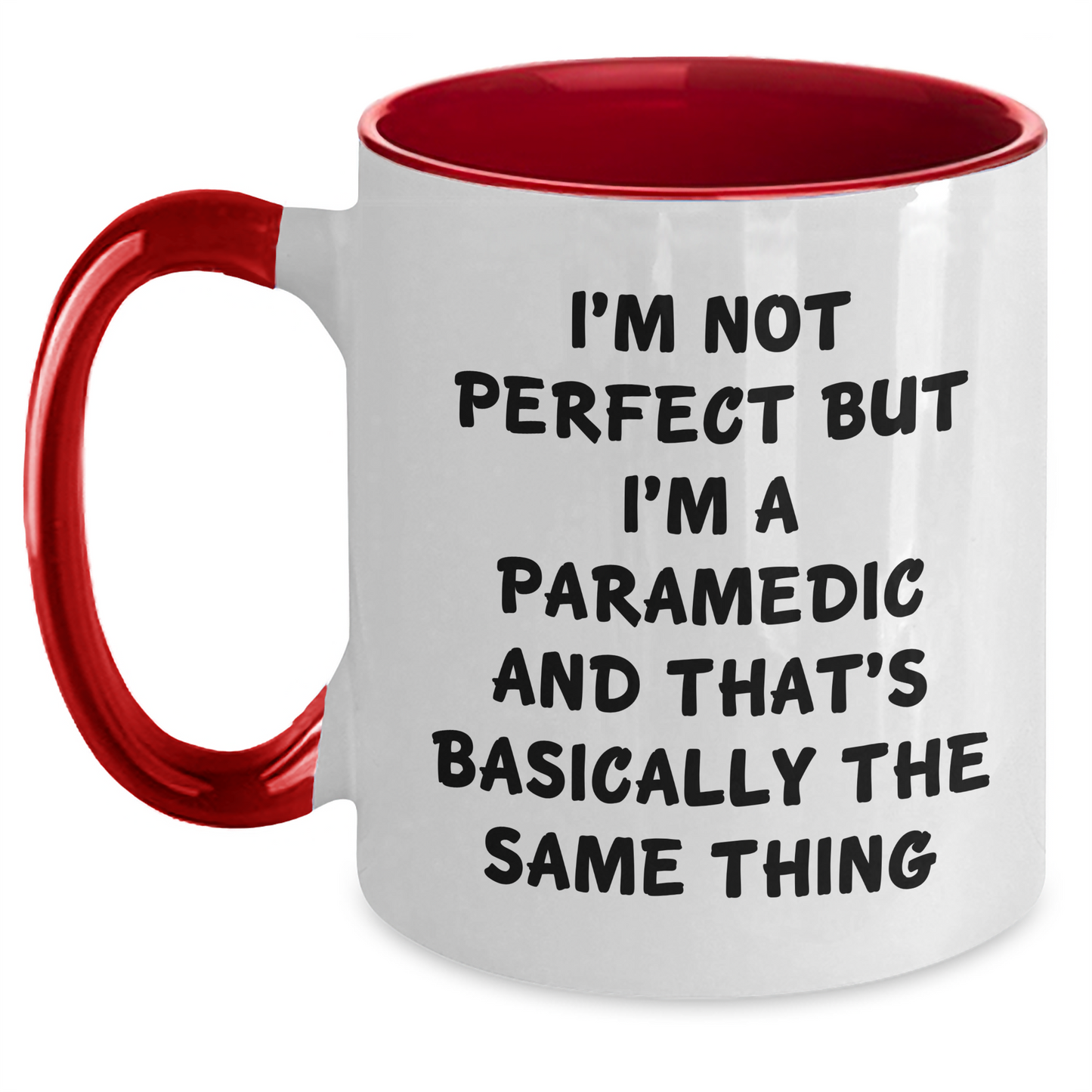 Funny Rescue Worker Gifts for Men - I'm Not Perfect But I'm A Rescue Worker And That's Basically The Same Thing, Two Tone Coffee Mug for Father's Day from Family - Main