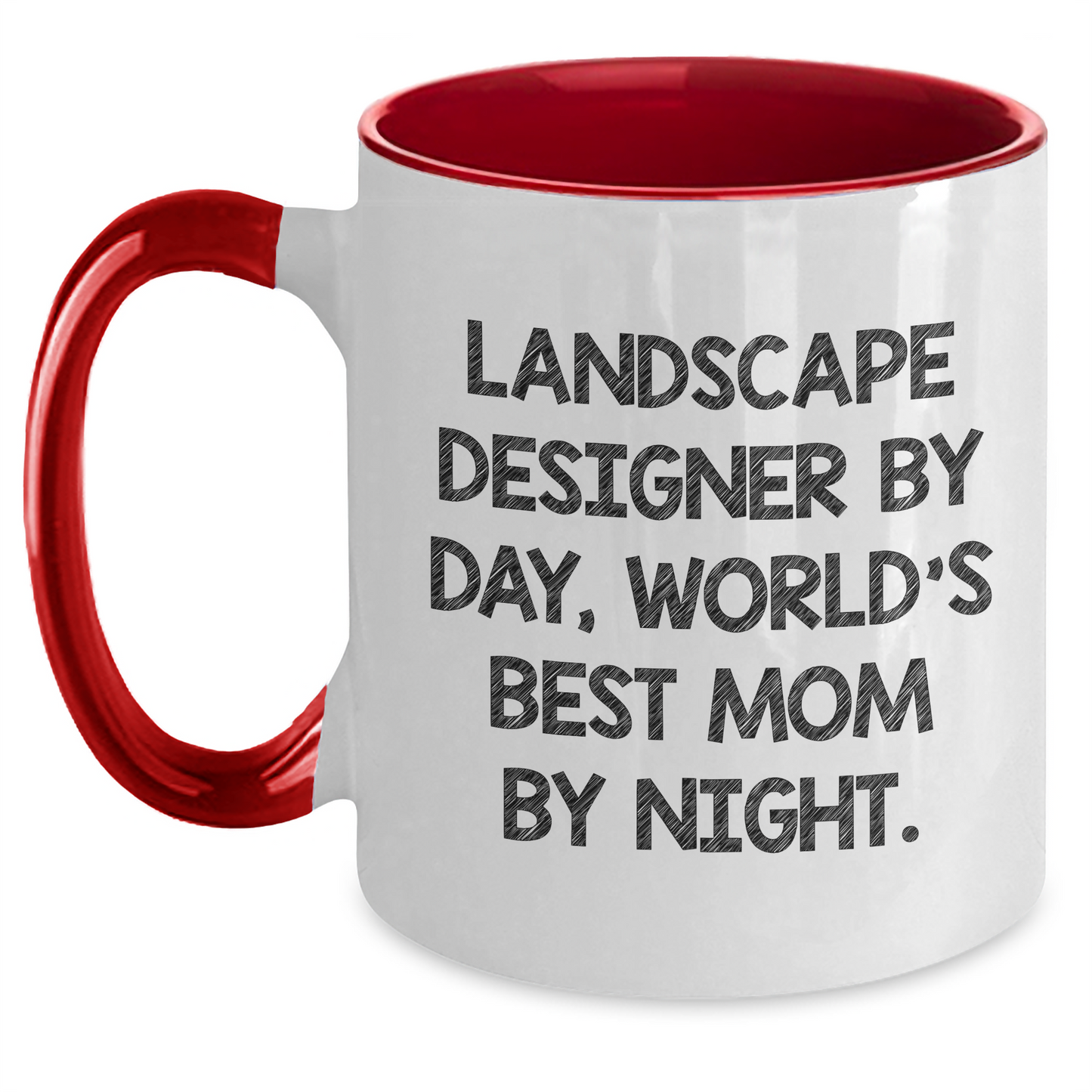 Landscape Designer Gifts from Mom, Funny Two Tone Coffee Mugs for Graduation, 'Landscape Designer By Day, World's Best Mom By Night.' - Main