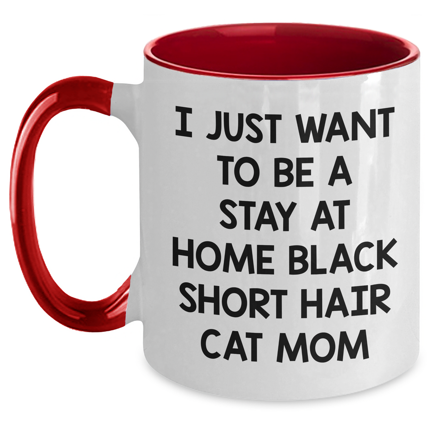 Funny Black Short Hair Cat Mom Graduation Gifts from Friends, Two Tone Coffee Mug for Her - Main
