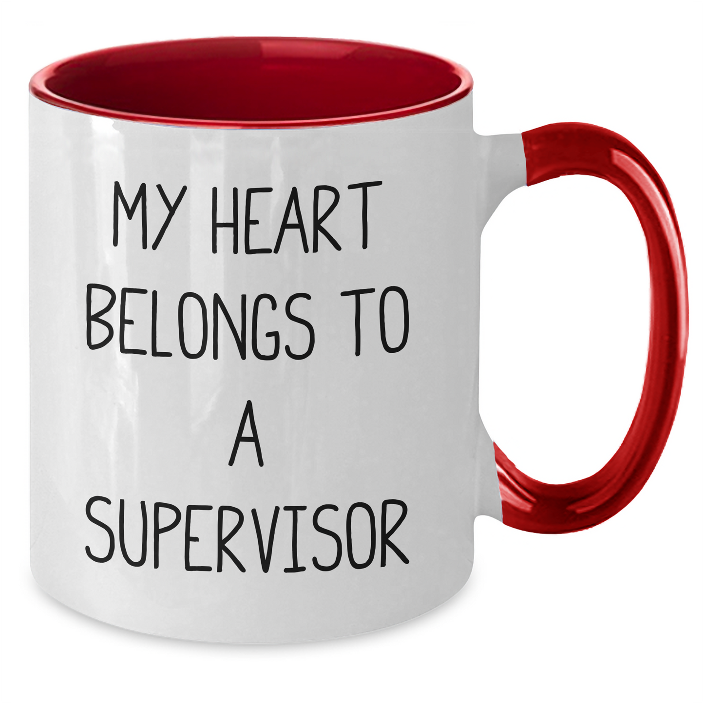Funny Supervisor Gifts, My Heart Belongs To A Supervisor Two Tone Coffee Mugs, Graduation Unique Gifts from Friends, Coworkers, Family - Additional