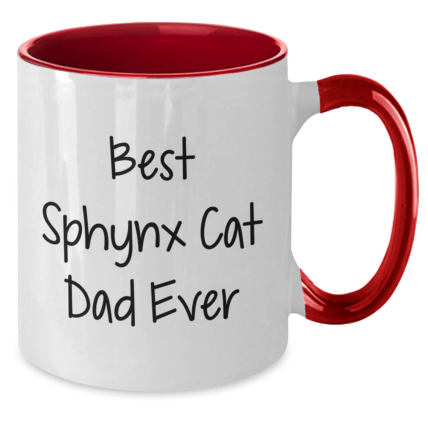 Funny Sphynx Cat Dad Gifts from Men to Best Sphynx Cat Dads Ever, Two Tone Coffee Mugs for Father's Day, Gifts for Sphynx Cat Lovers - Black and White, Red and White, Navy and White, Pink and White - Additional