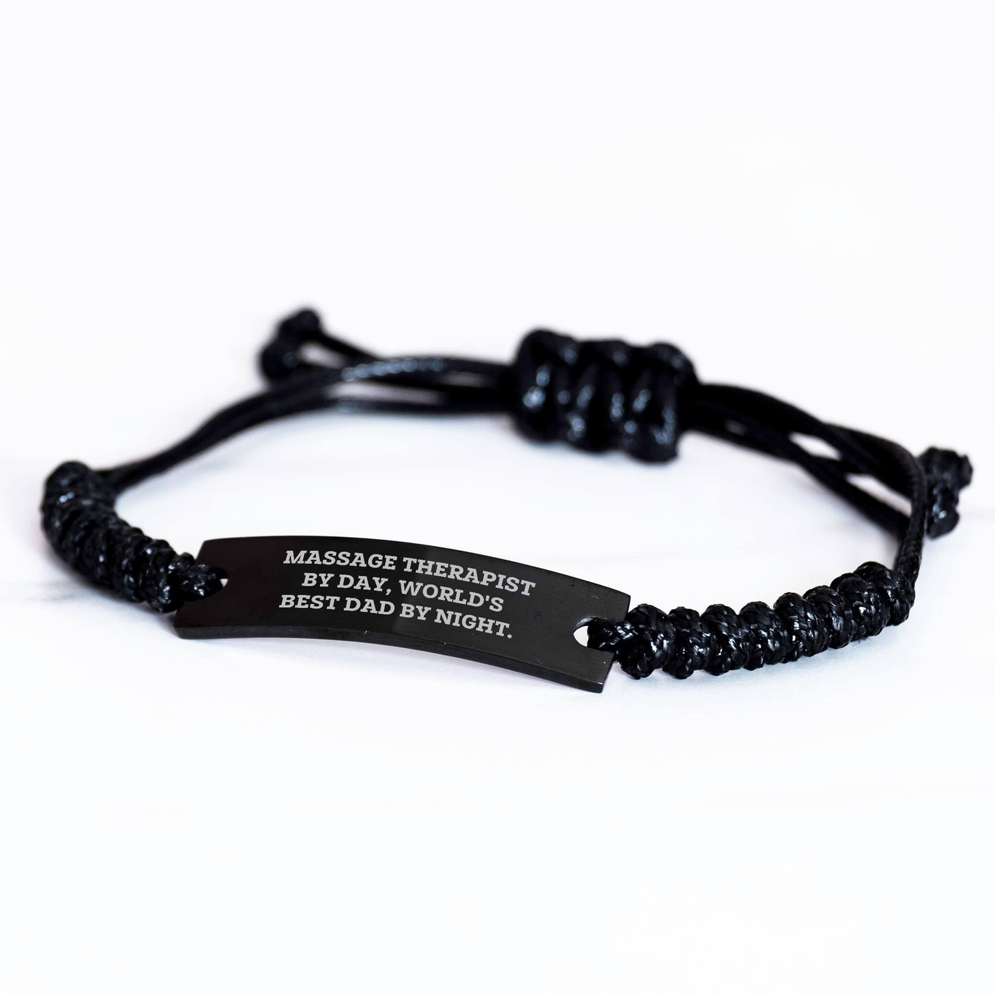 Massage Therapist Gifts, Funny Quote Rope Bracelet, Father's Day Unique Gifts from Men, Gifts for Massage Therapist By Day, World's Best Dad By Night. - Image 2