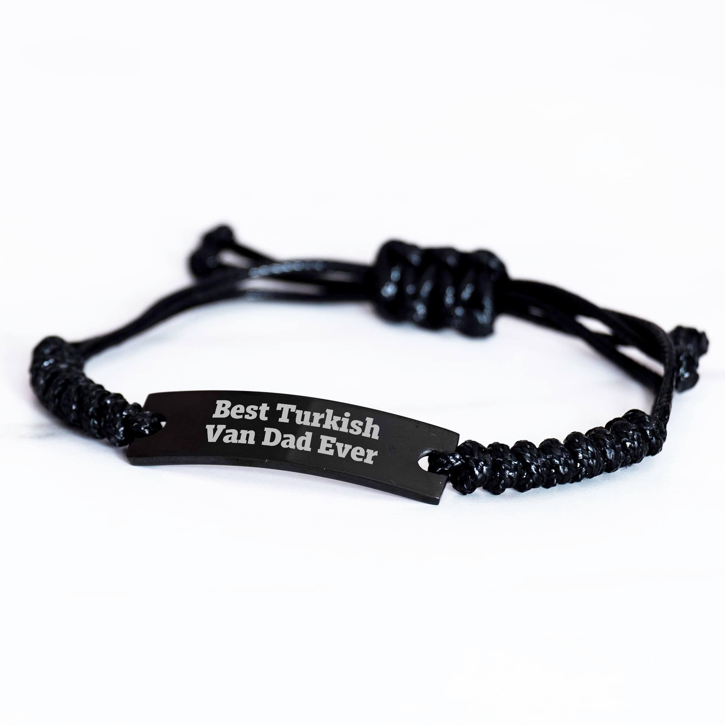 Turkish Van Cat Lovers Best Dad Ever Rope Bracelet, Unique Father's Day Unique Gifts from Friends or Family - Image 2