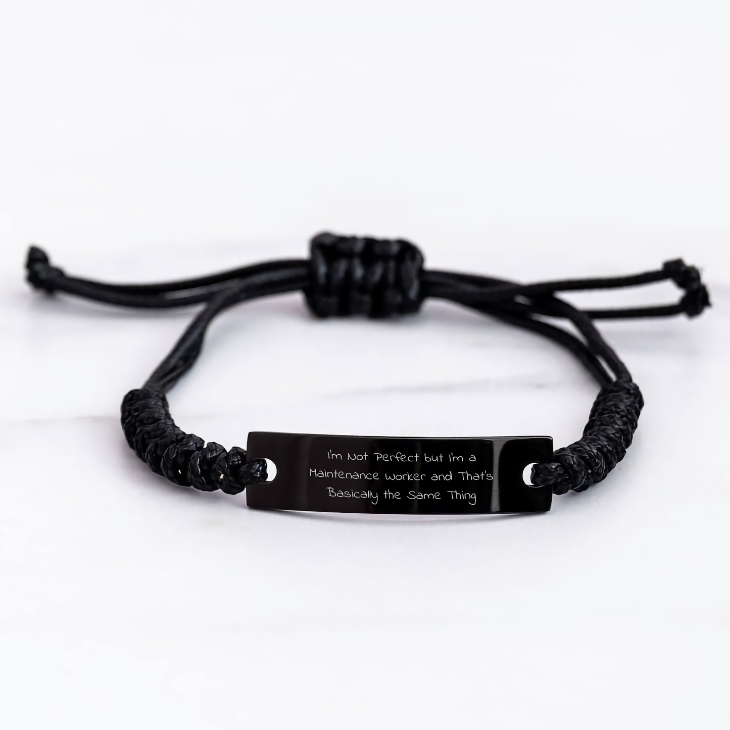 Maintenance Worker Funny Gifts, Rope Bracelet for Dad's Imperfect Hero, Gifts from Men to Family, Inspired by 'I'm Not Perfect' - Image 3
