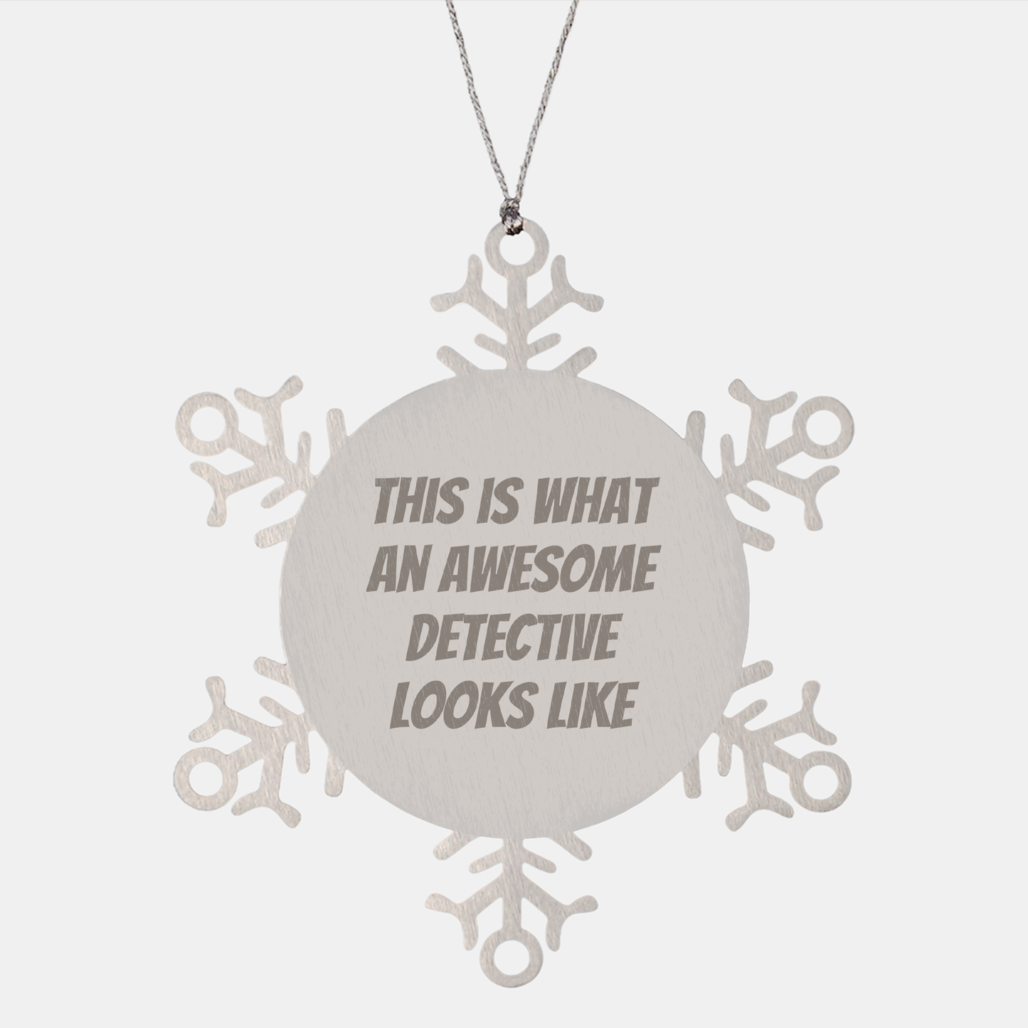 Funny Detective Gifts for Men, Snowflake Ornament from Family, 'This Is What An Awesome Detective Looks Like', Christmas Unique Gifts - Image 1