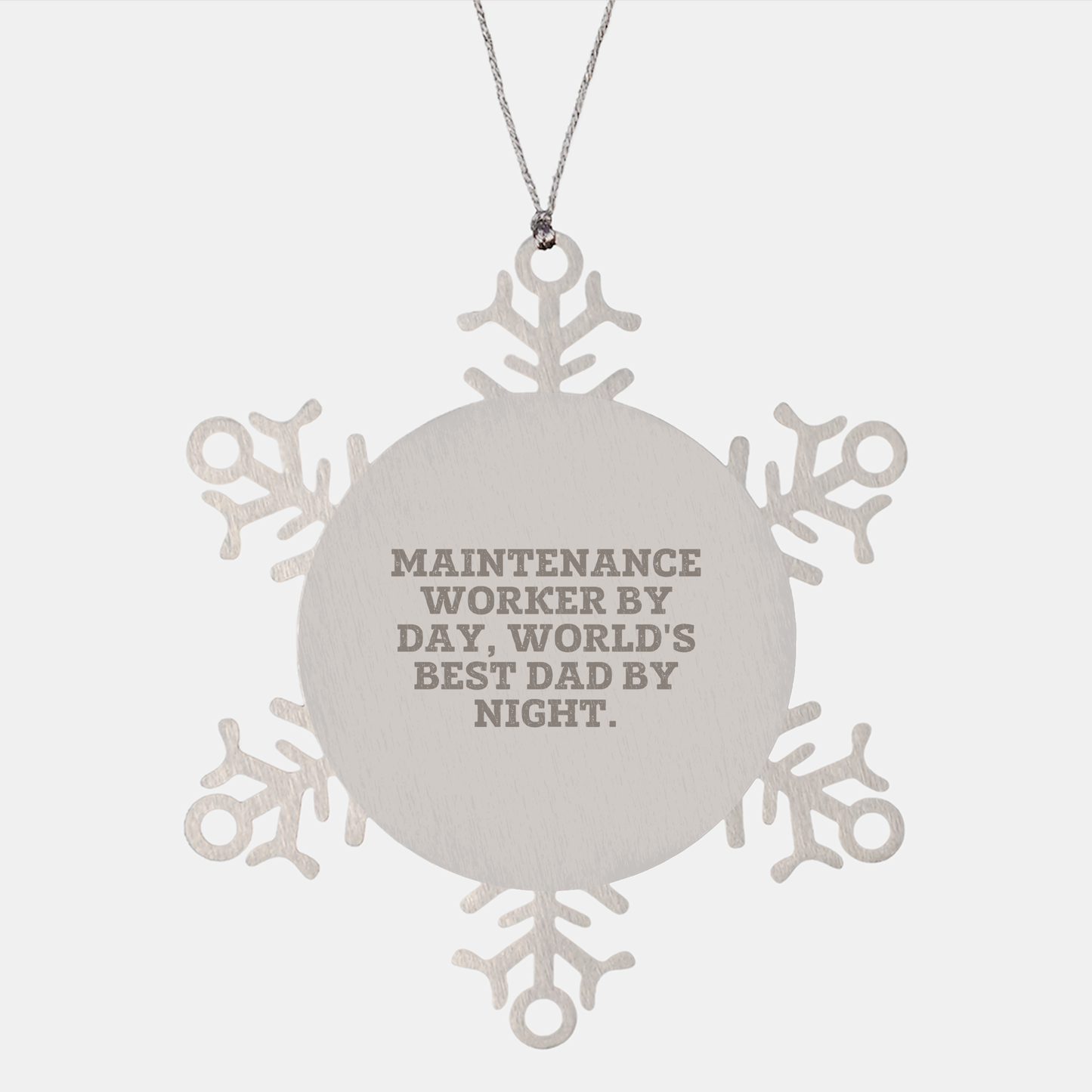 Funny Maintenance Worker Gifts from Dad By Day, Snowflake Ornament for Christmas - Image 1