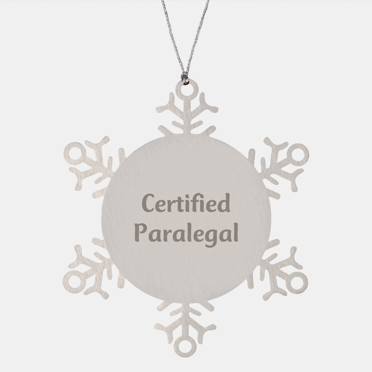 Certified Paralegal Snowflake Ornament, Funny Gifts from Friends to Family, Unique Christmas Decorations, Shatterproof Stainless Steel - Image 1