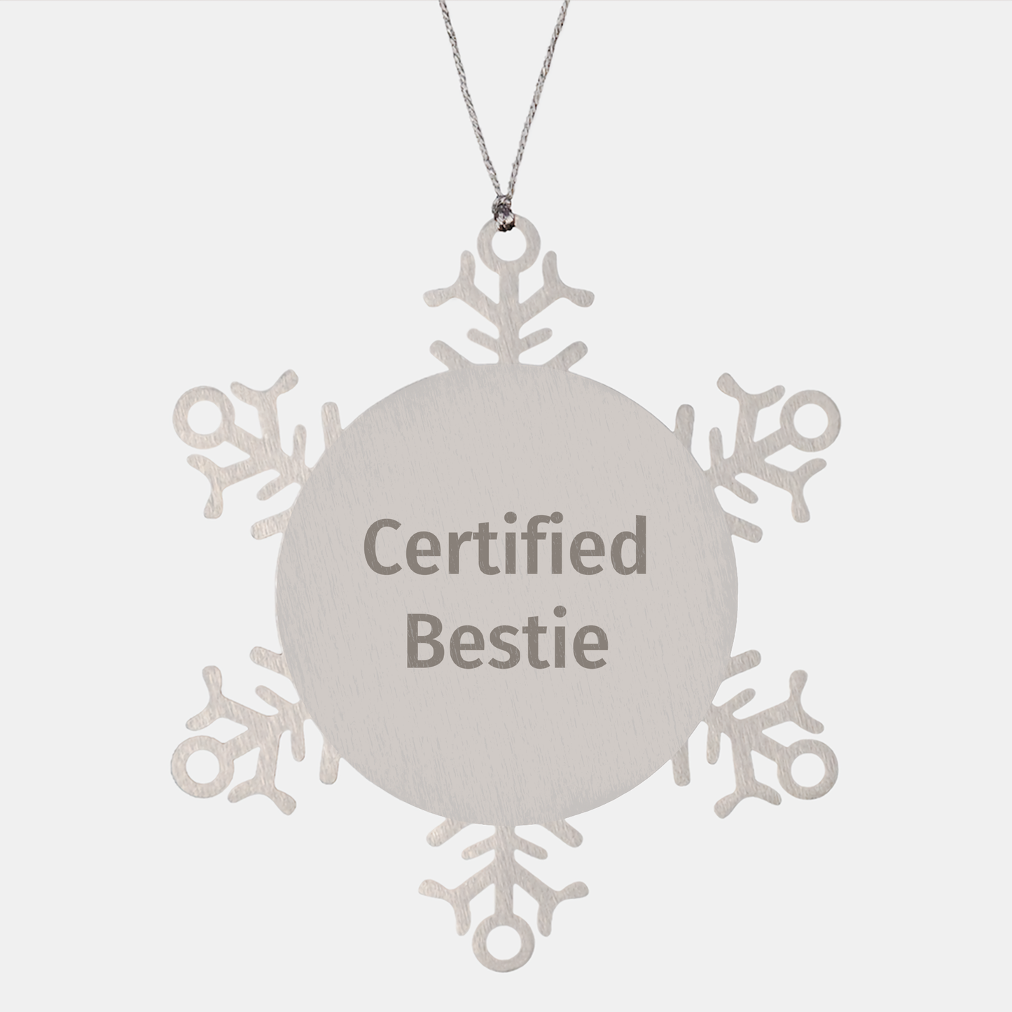 Funny Bestie Gifts from Friends for Bestie's Christmas Unique Snowflake Ornament - Image 1