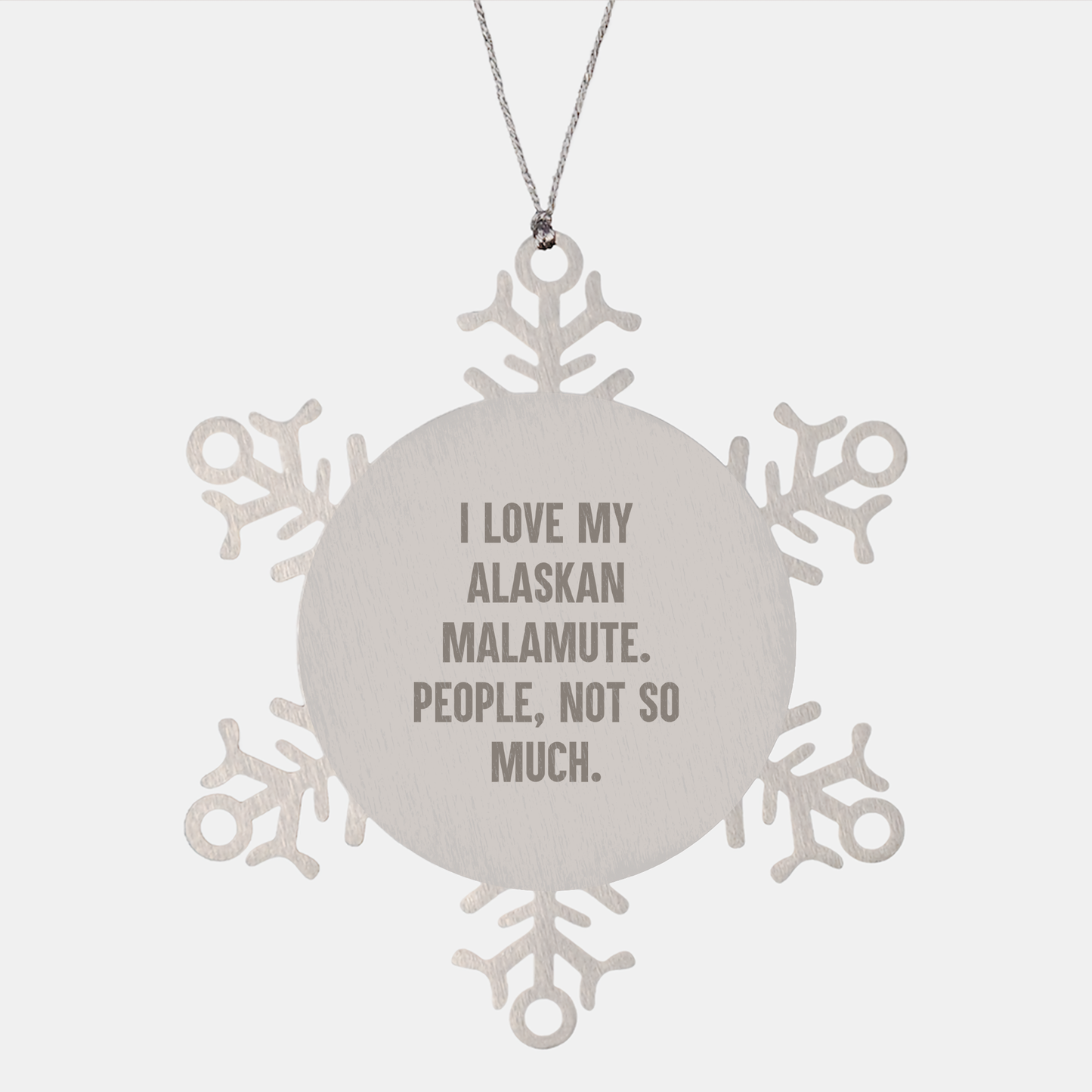 Alaskan Malamute Dog Lover's Funny Snowflake Ornament Gifts from Men to Family and Friends for Christmas - Image 1