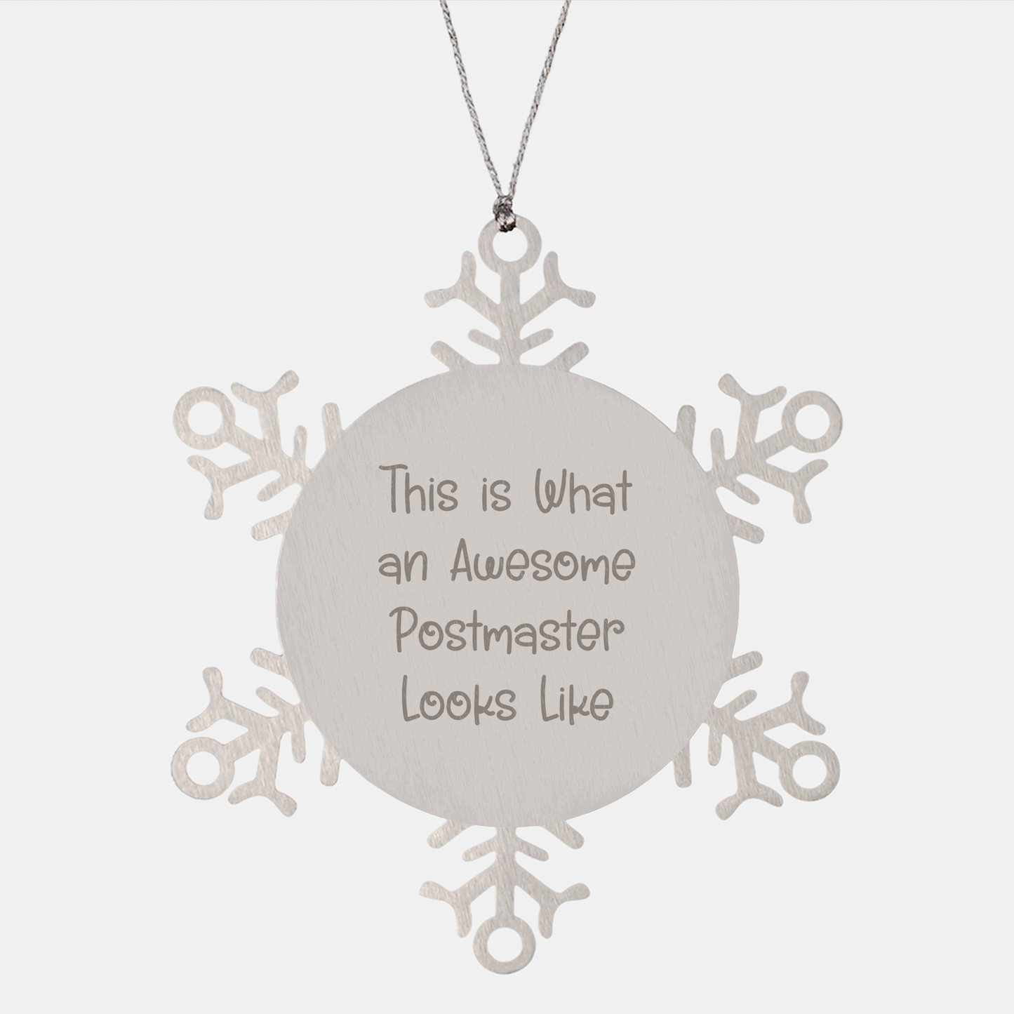 Funny Postmaster Gifts from Friends - This Is What An Awesome Postmaster Looks Like Snowflake Ornament for Christmas - Image 1