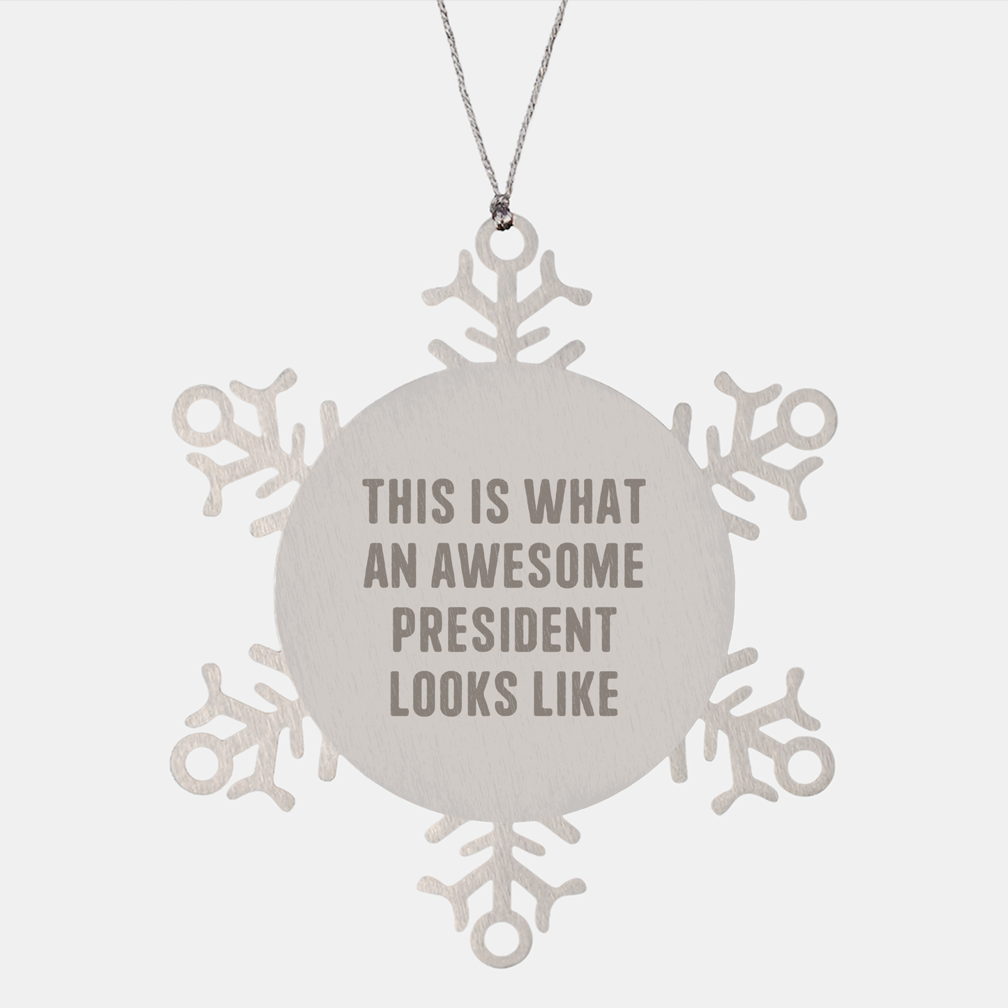Funny President Gifts from Men to President Snowflake Ornament for Christmas Unique Gifts - Image 1