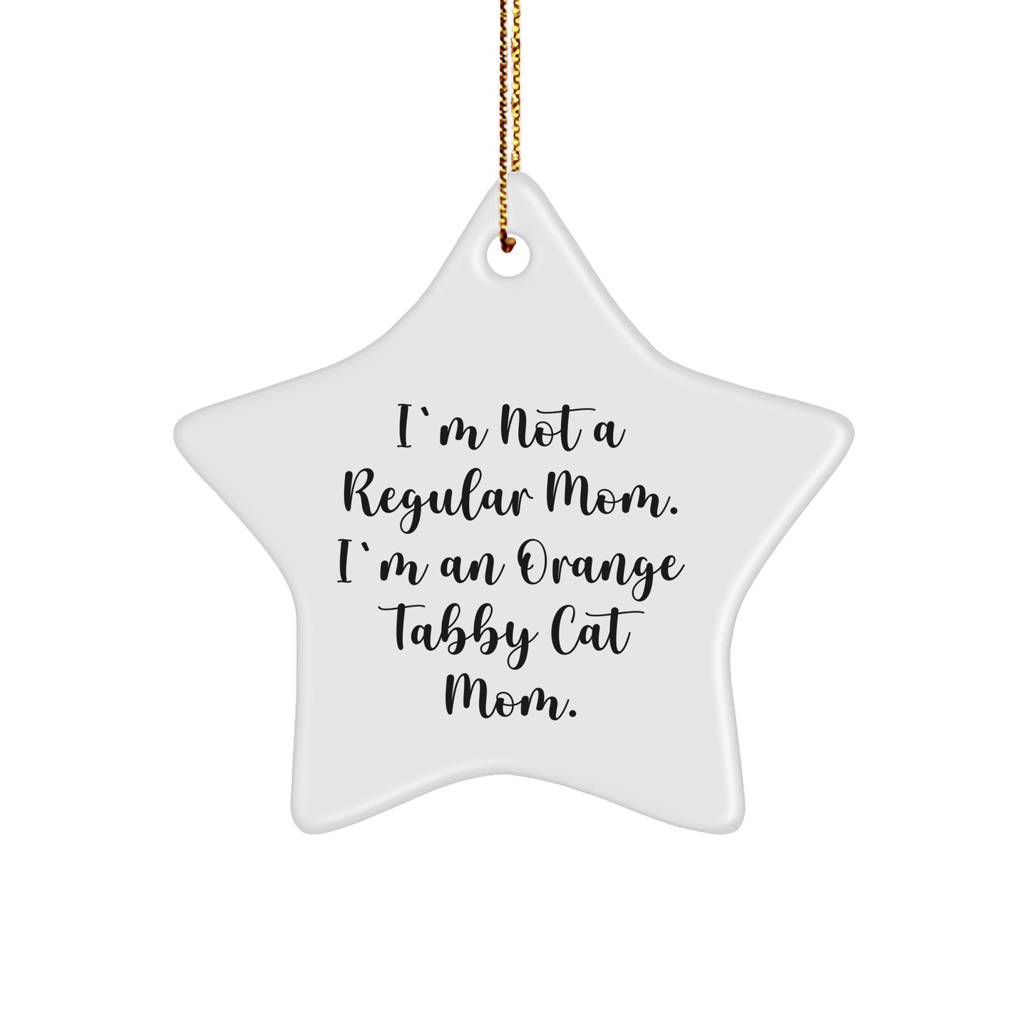 Orange Tabby Cat Mom Star Ornament Gifts from Friends to Family for Christmas - Image 1