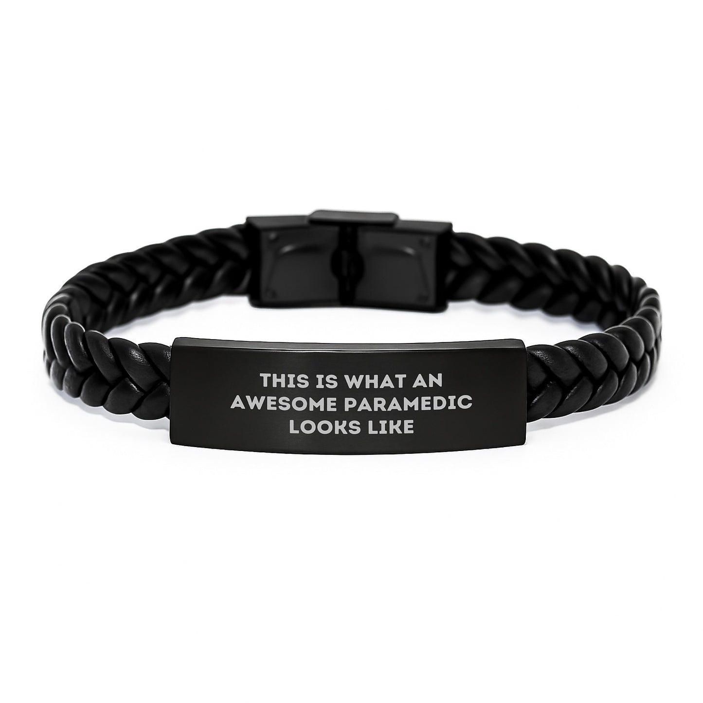 Rescue Worker Gifts from Friends, Inspirational Quote Interlaced Leather Bracelet for Men, Women, Graduation Unique Gifts, Awesome Rescue Worker Looks Like - Image 1