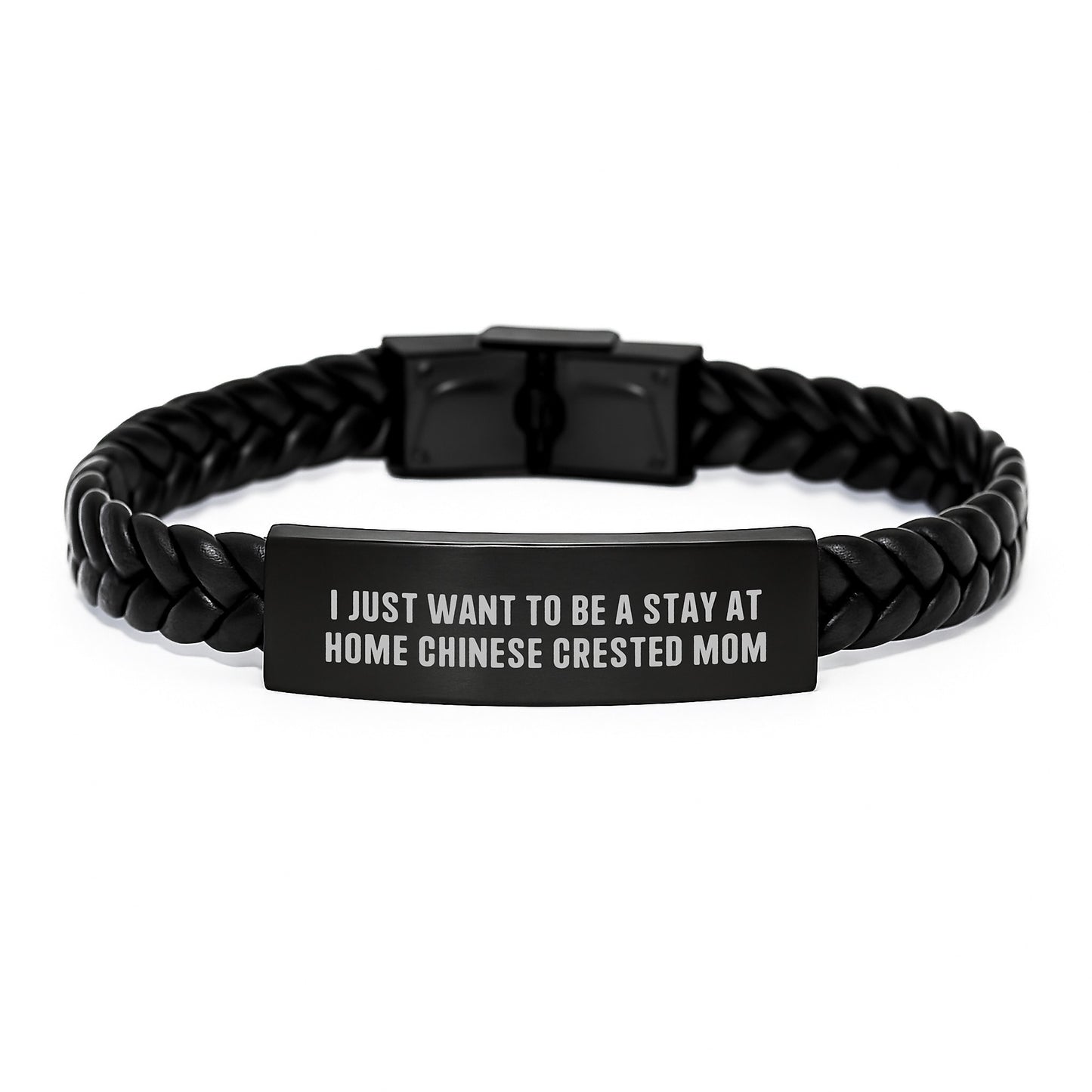 Funny Chinese Crested Dog Mom Gifts - Interlaced Leather Birthday Jewelry for Her from Family Friends - Image 1