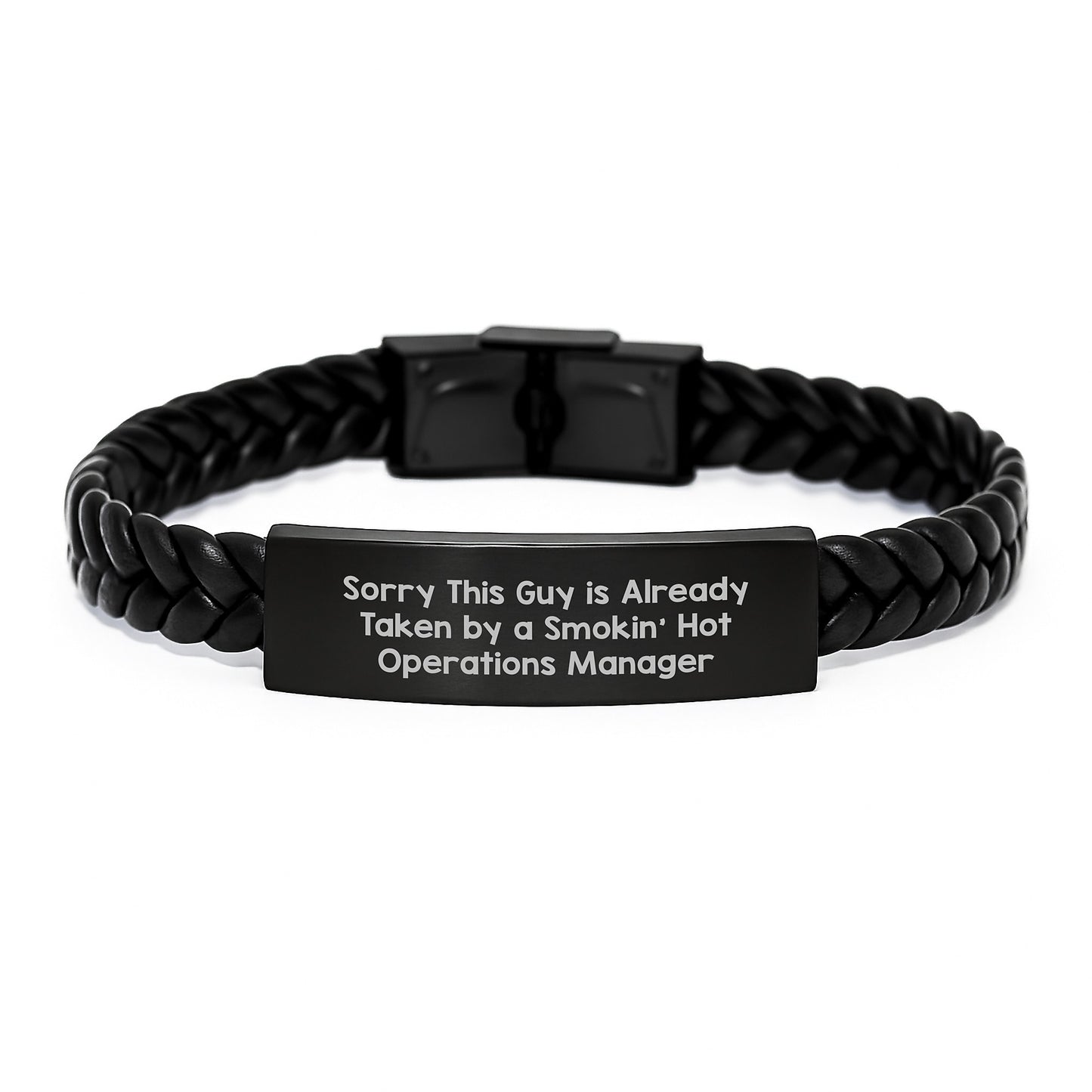 Funny Operations Manager Gifts Interlaced Leather Bracelet from Friends to Operations Manager Birthday Unique Presents - Image 1