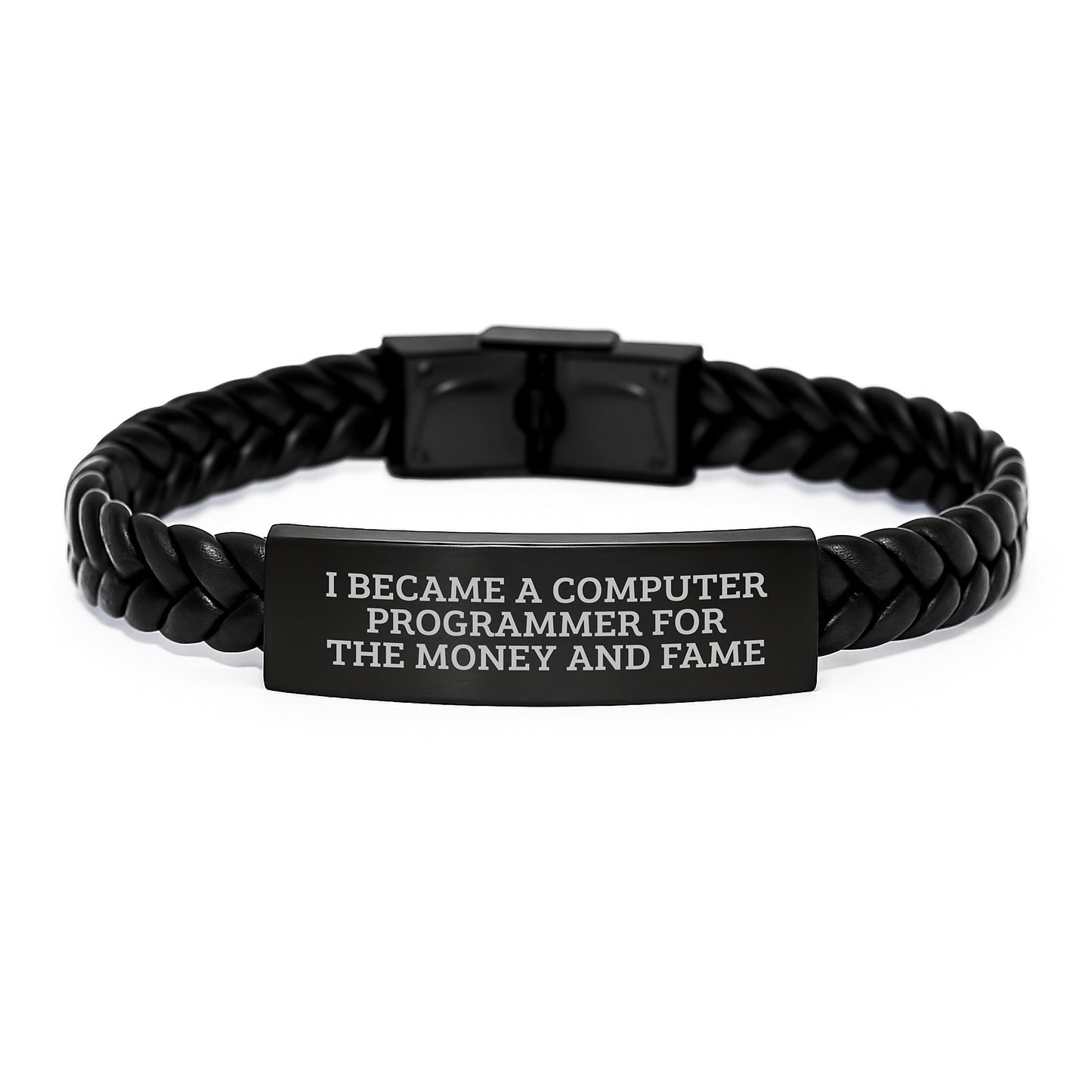 Funny Computer Programmer Gifts, Interlaced Leather Bracelet for Men from Friends, Inspirational Quote Birthday Unique Gifts for Him - Image 1