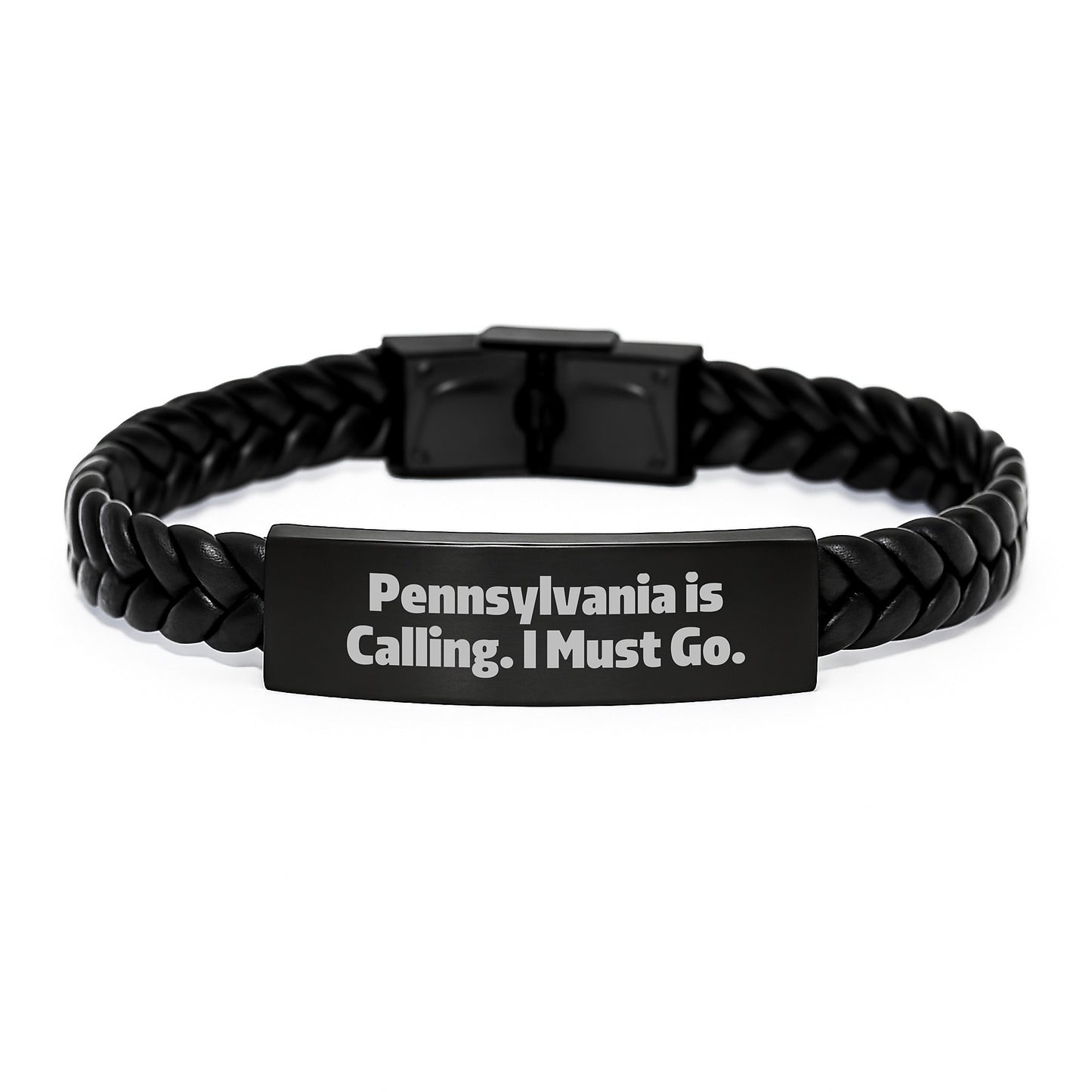 Pennsylvania Calling Gifts from Friends, Inspirational Interlaced Leather Bracelet for Pennsylvania Men, Women, Birthday Unique Gifts - Image 1