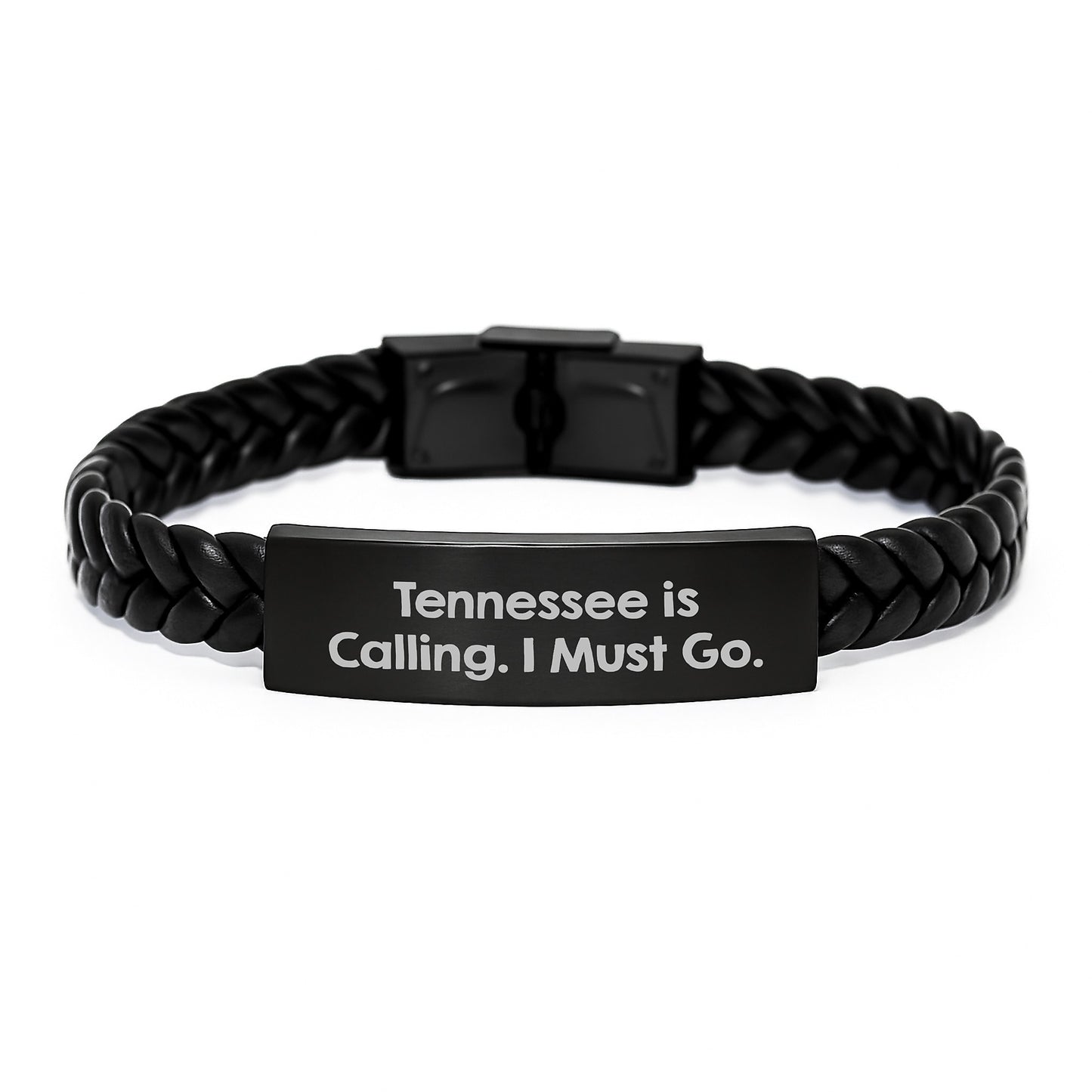Tennessee Calling, 'Tennessee Is Calling. I Must Go.' Interlaced Leather Birthday Unique Gifts for Men, Women, Friends, Coworkers, Family - Image 1