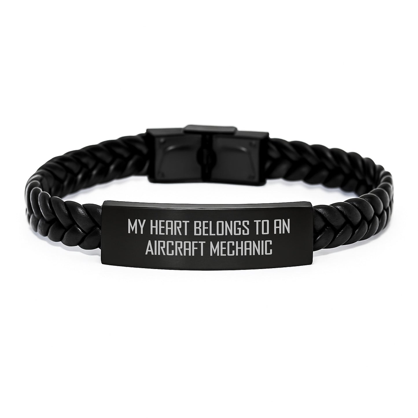 Aircraft Mechanic Gifts, Funny Quote, Interlaced Leather Bracelet, Birthday Unique Gifts from Friends to Men - Image 1