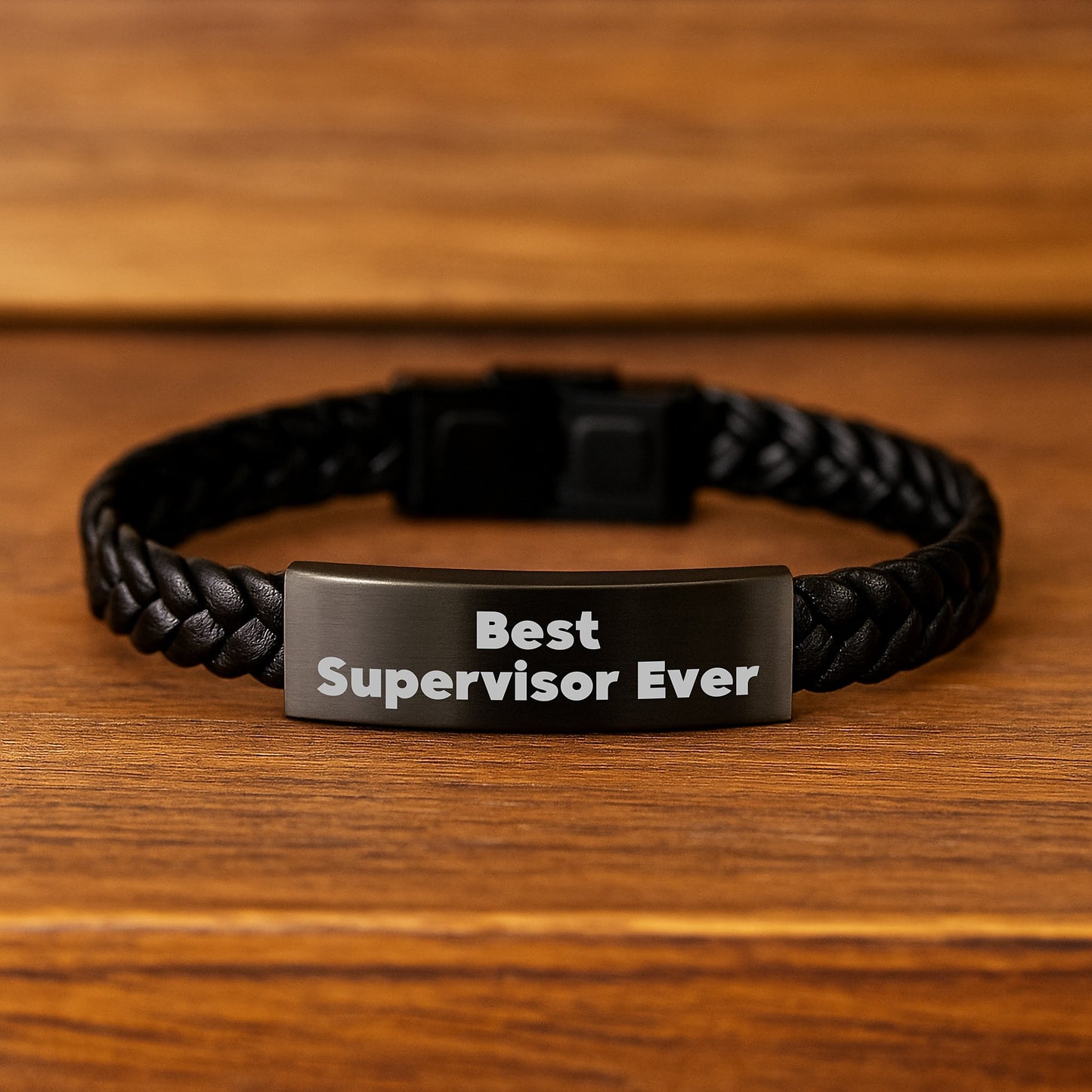 Funny Supervisor Gifts from Men to Best Supervisor Ever Interlaced Leather Bracelet for Graduation Unique Gifts - Image 2