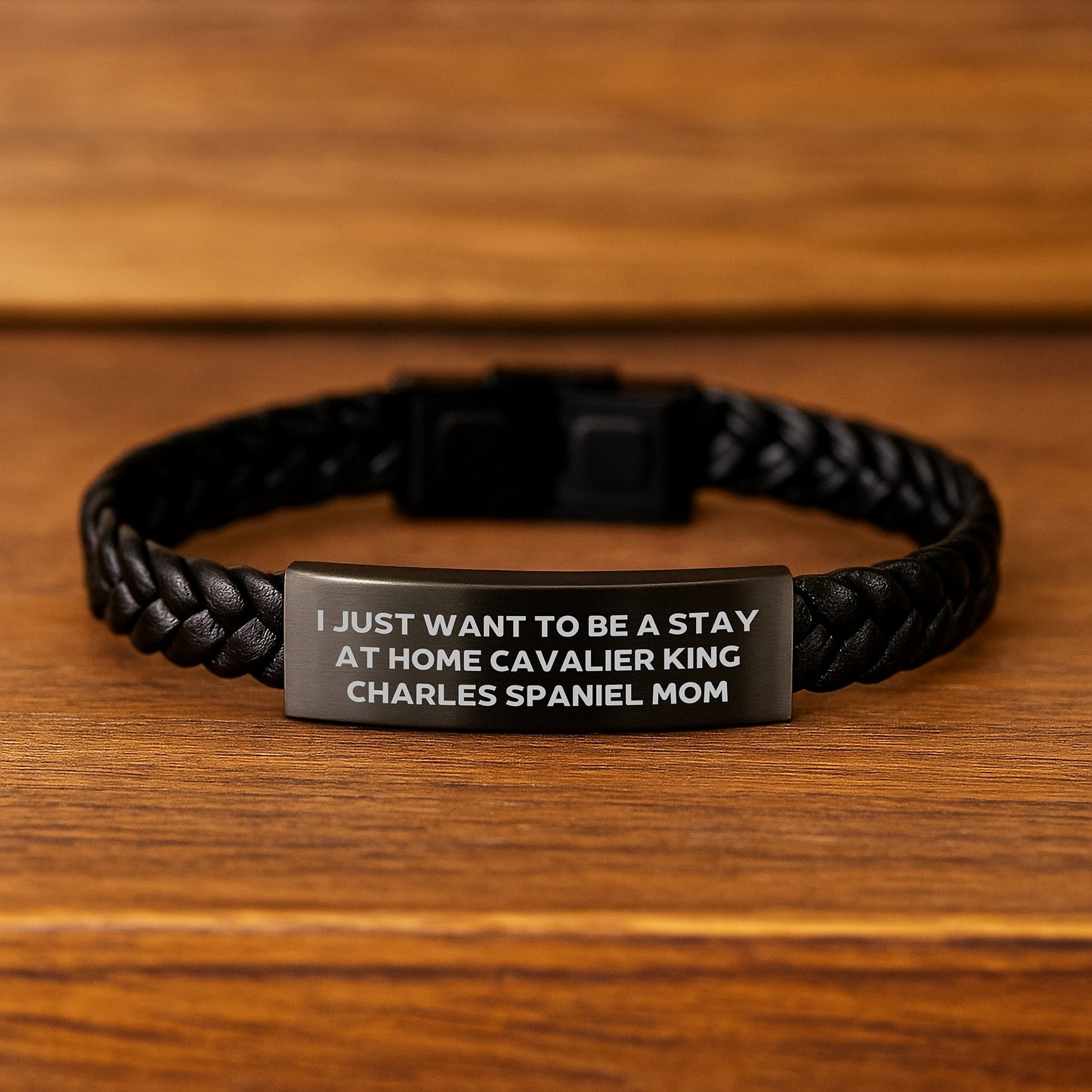 Cavalier King Charles Spaniel Dog Gifts, Funny Quote Interlaced Leather Bracelet for Stay at Home Moms, Birthday Unique Gifts from Friends, Gifts for Cavalier King Charles Spaniel Dog Lovers - Image 2