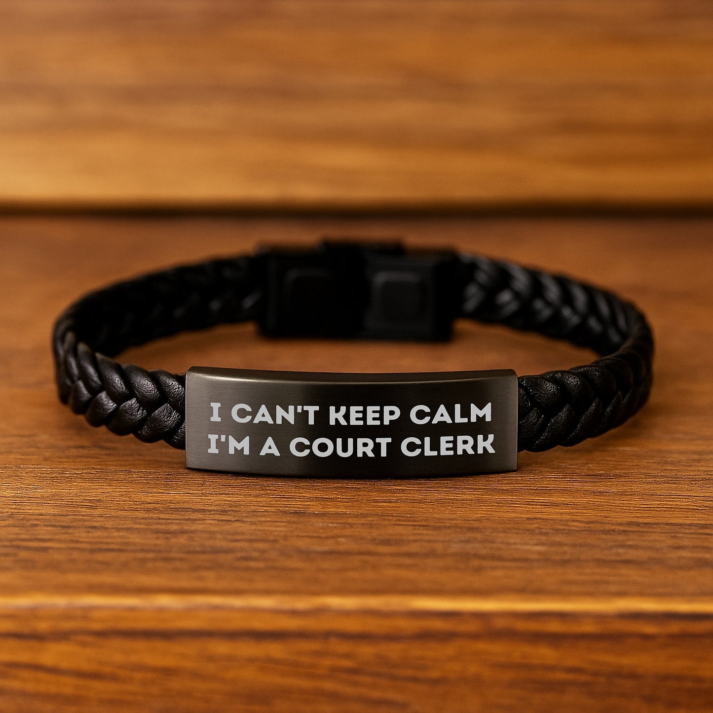 Funny Court Clerk Quote Interlaced Leather Bracelet Gifts from Friends for Court Clerk Birthday Unique Presents - Image 2