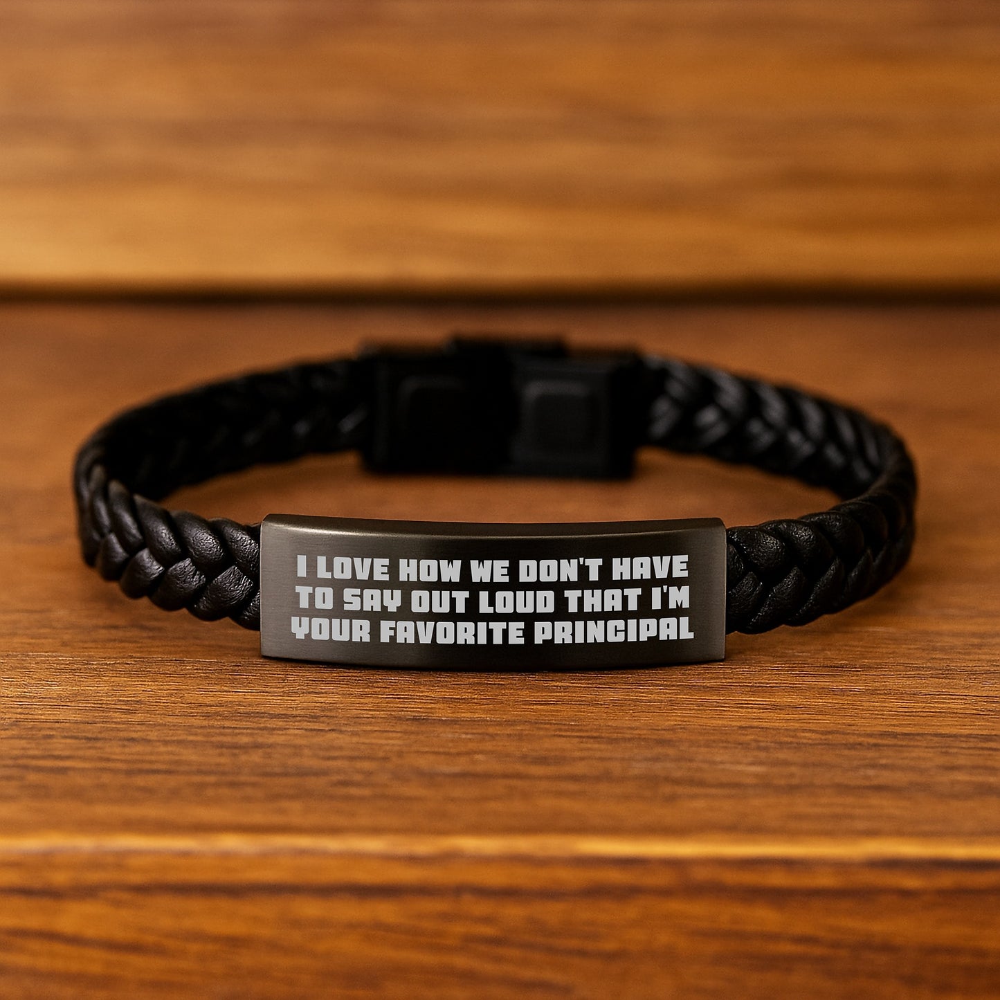 Funny Principal Gifts I Love How We Don't Have To Say Out Loud That I'm Your Favorite Principal Interlaced Leather Bracelet for Graduation Unique Gifts from Friends - Image 2