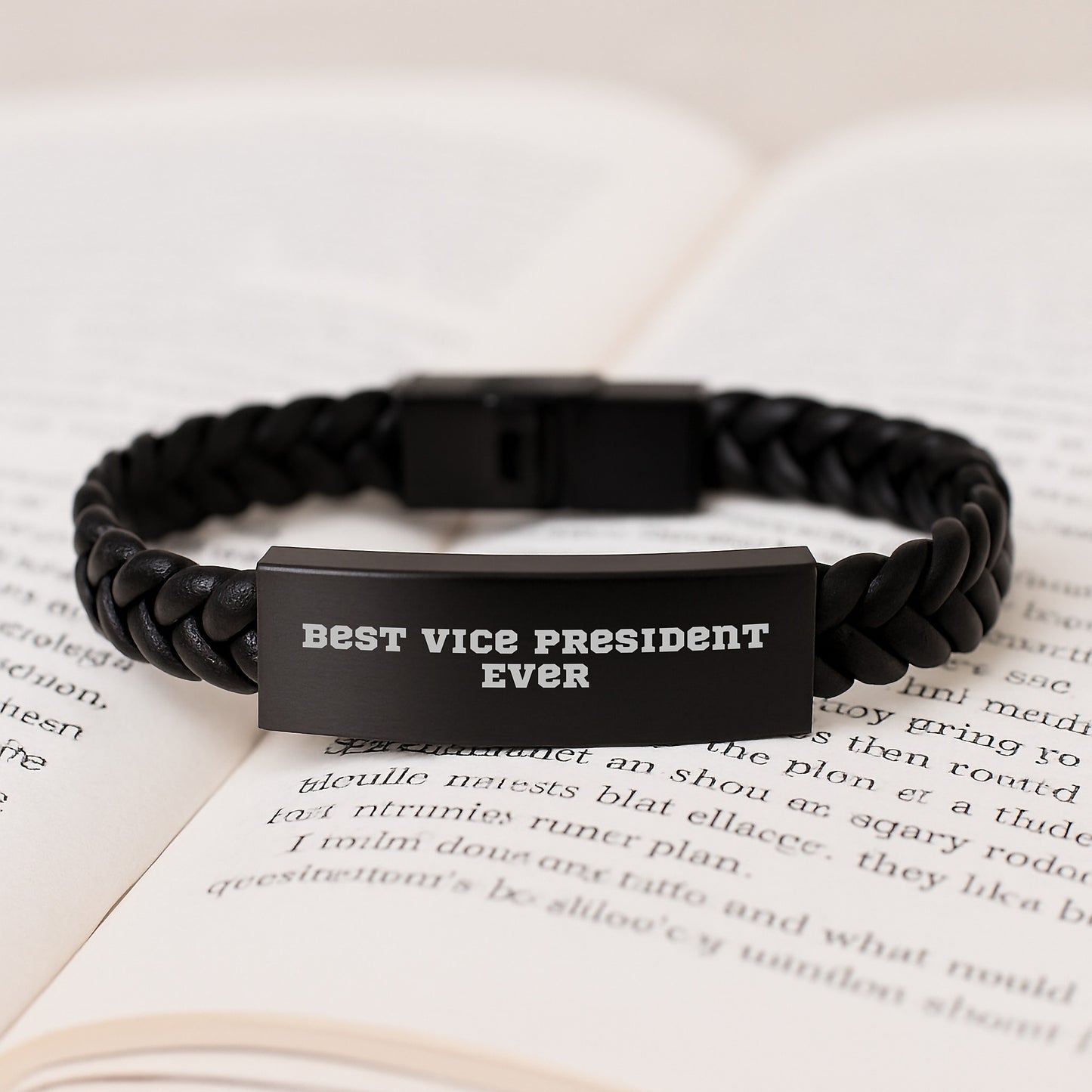 Funny Vice President Gifts, Best Vice President Ever Interlaced Leather Bracelet, Graduation Unique Gifts for Men, Women, Friends, Coworkers from Family, 'You're the Best VP Ever', 7.87 inches - Image 3