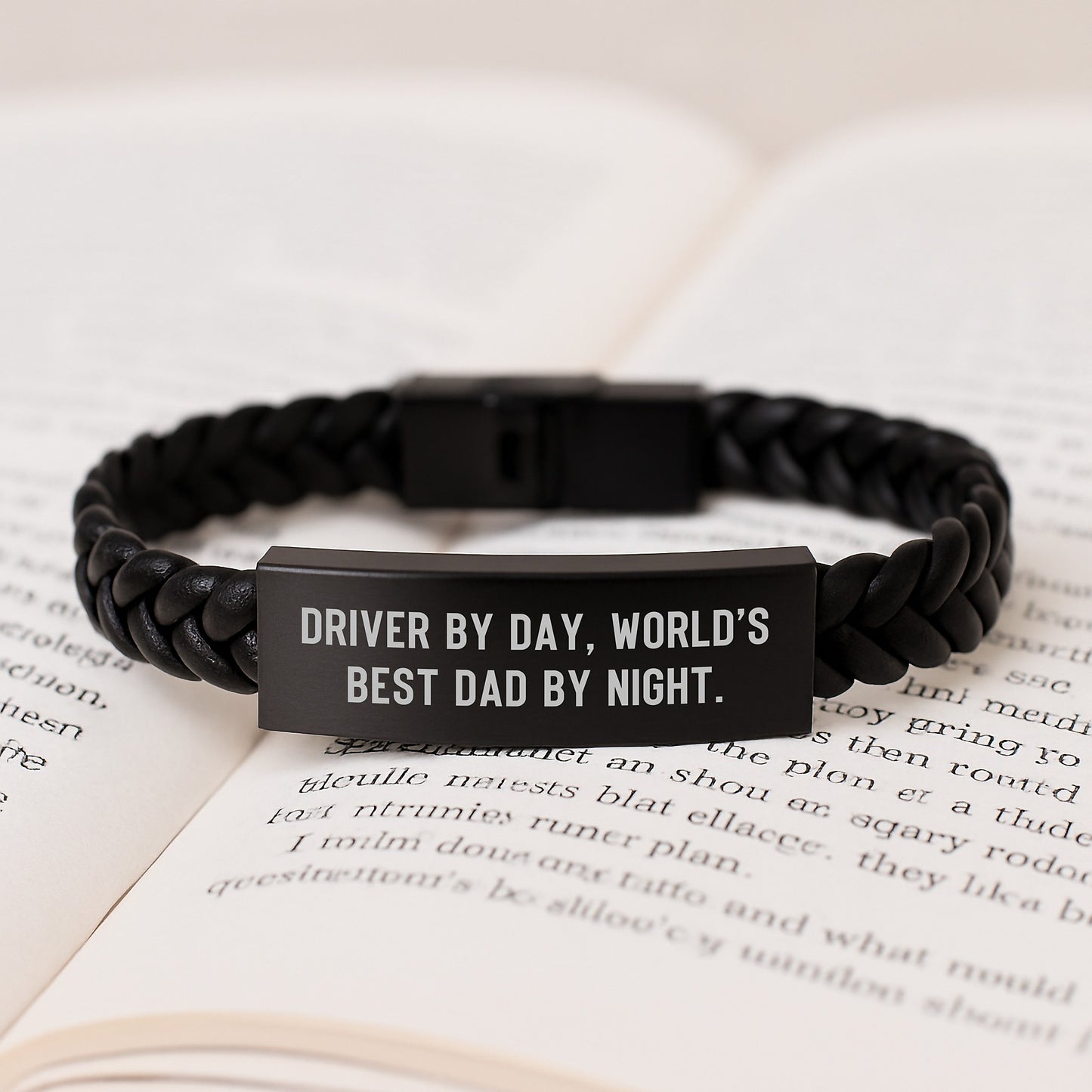 Driver Gifts - Interlaced Leather Bracelet for Men, Funny Quote 'Driver By Day, World's Best Dad By Night.', Graduation Unique Gifts from Family, Friends, Coworkers - Image 3