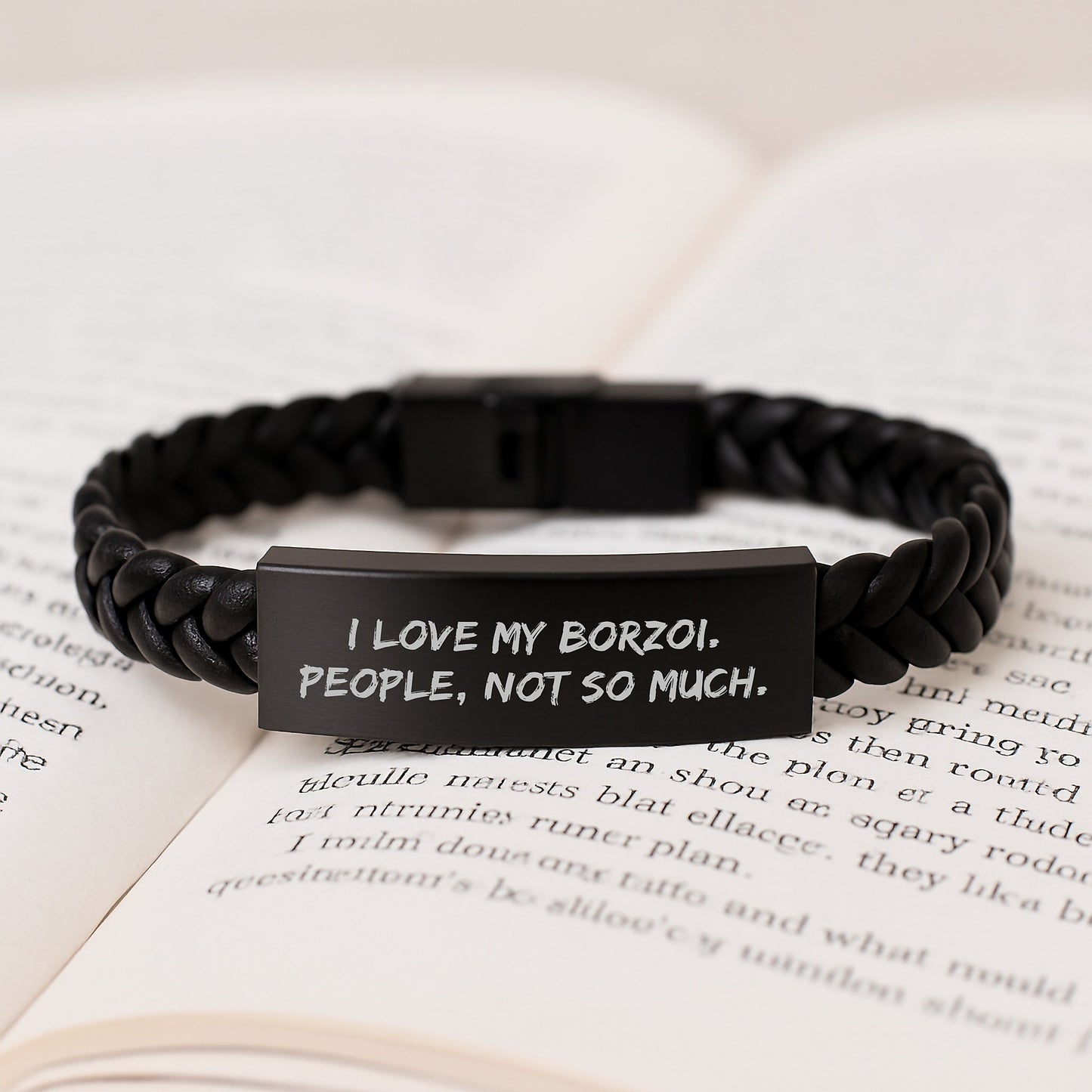Borzoi Dog Lovers Gifts, Funny Quote Interlaced Leather Bracelet, Graduation Unique Gifts from Friends, Gifts for Borzoi Dog Owners - Image 3